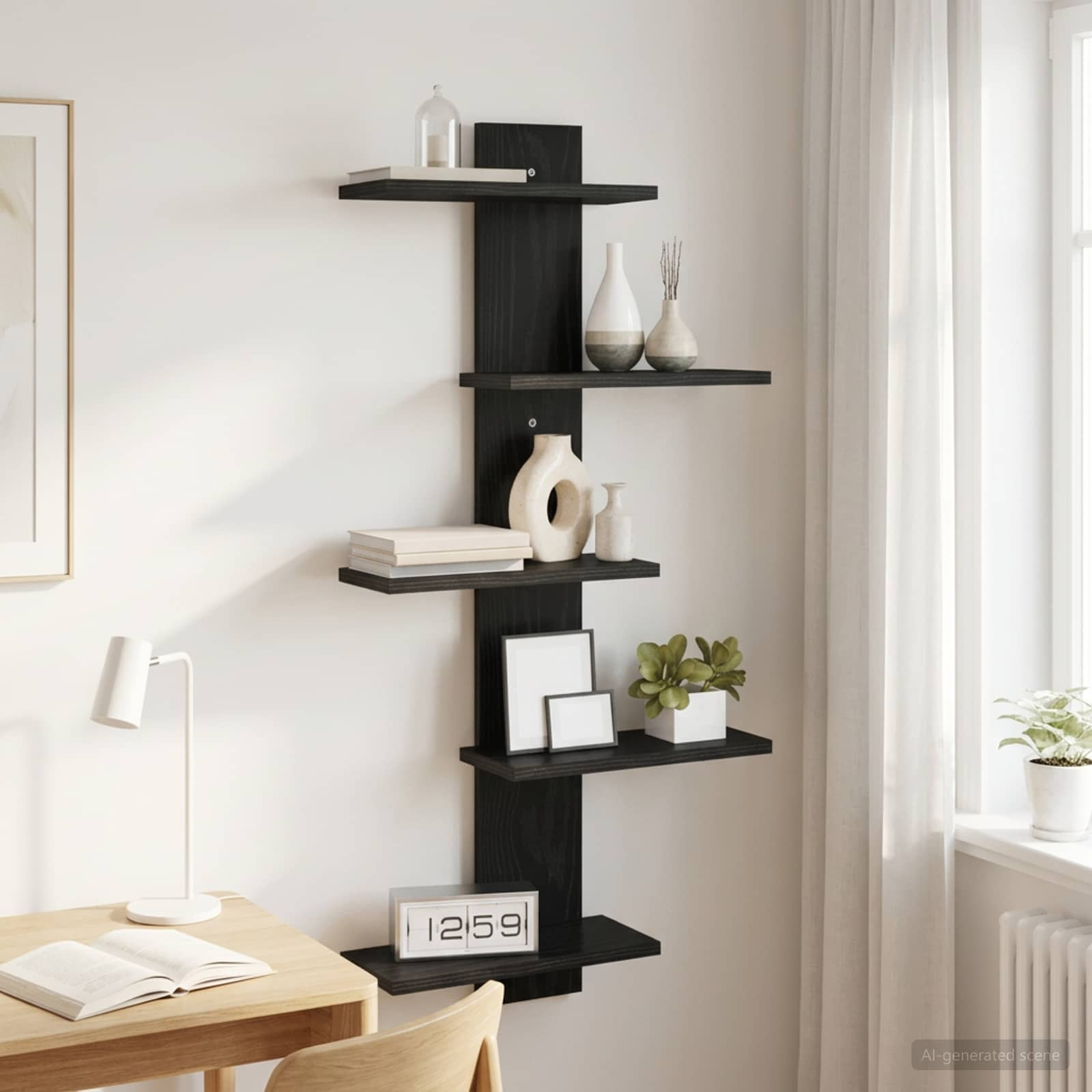 vidaXL Wandregal Schwarze Eiche 48,5 x 15 x 101 cm Holzwerkstoff