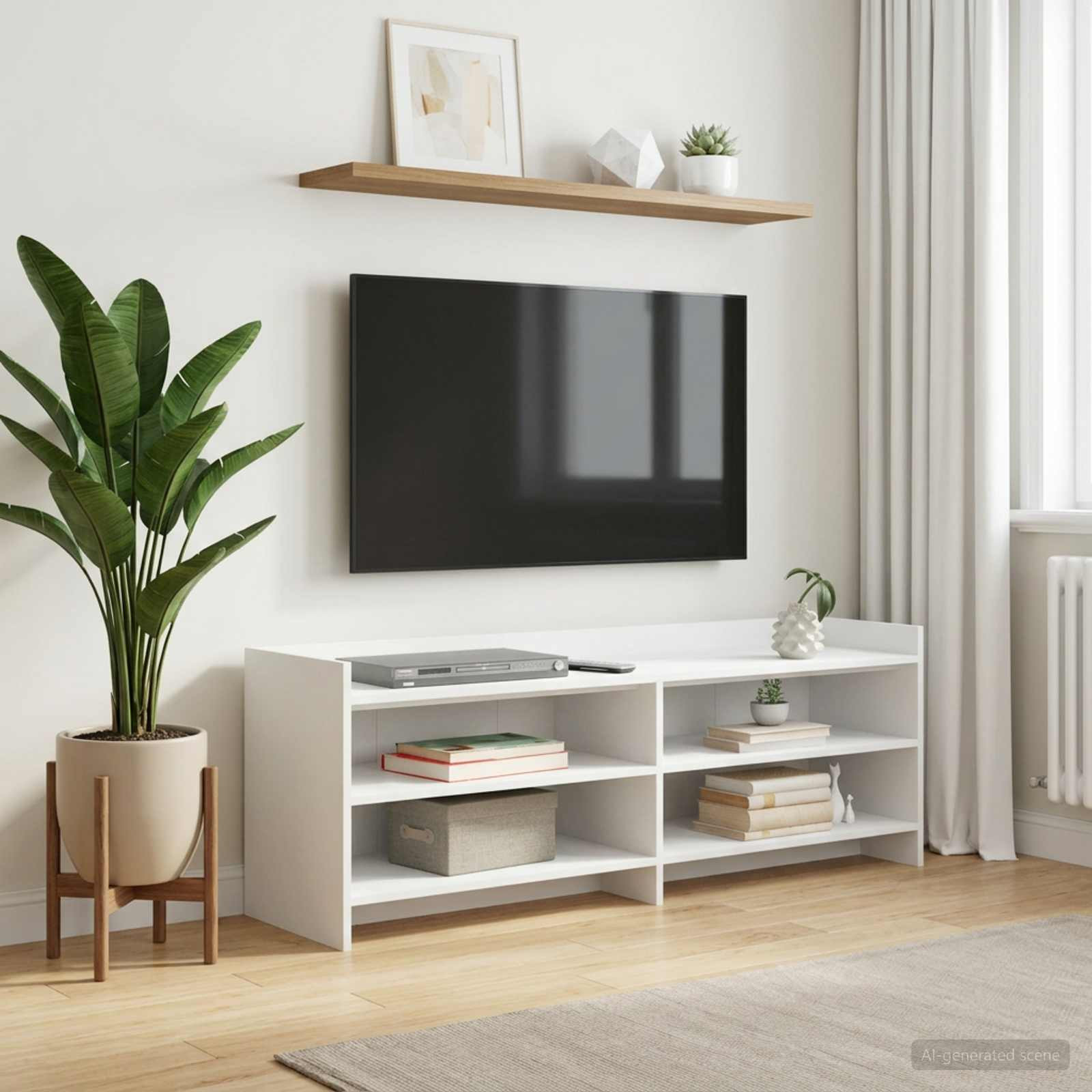 vidaXL TV-Schränk 135 x 33 x 47 cm Weiß Holzwerkstoff
