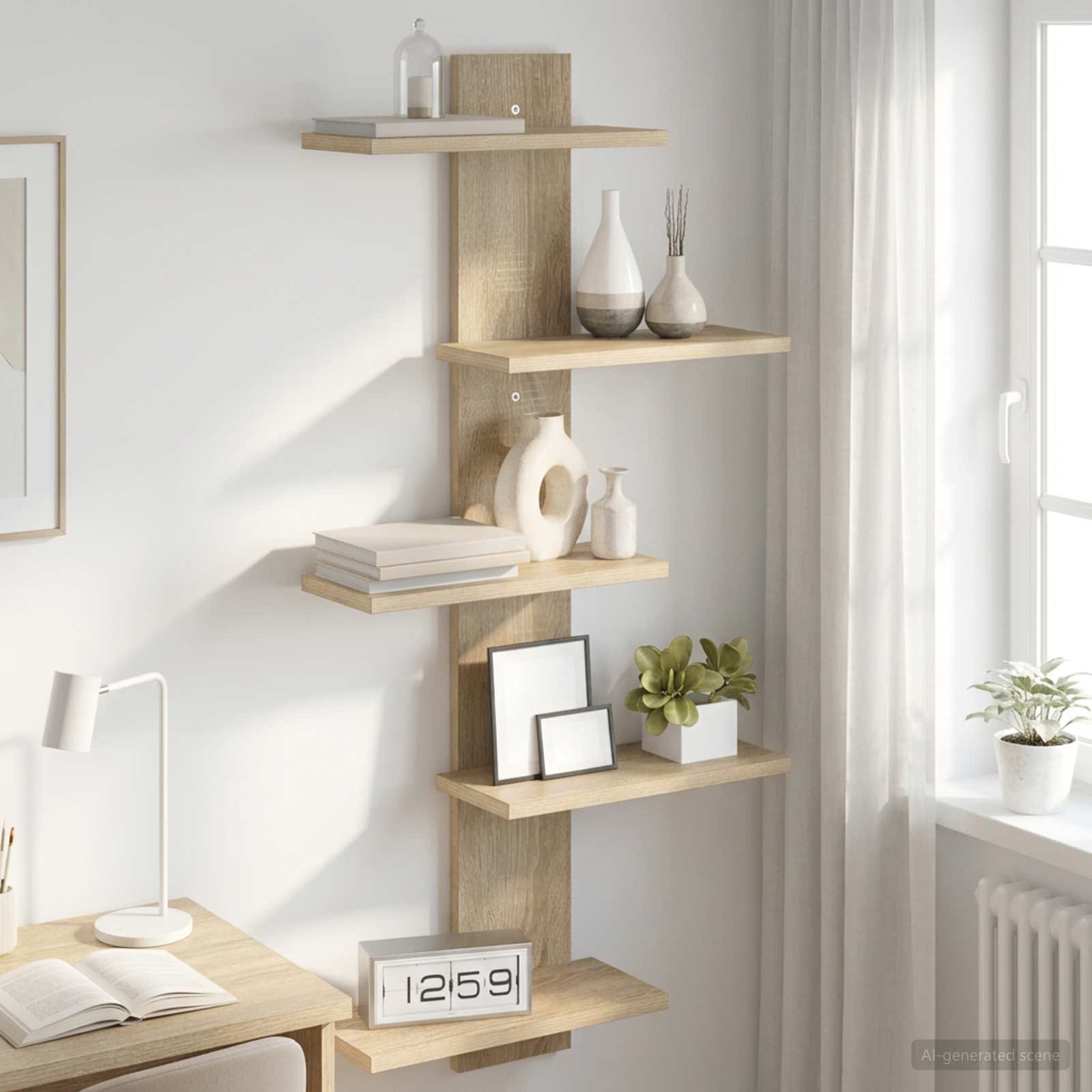 vidaXL Wandregal Sonoma-Eiche 48,5 x 15 x 101 cm Holzwerkstoff