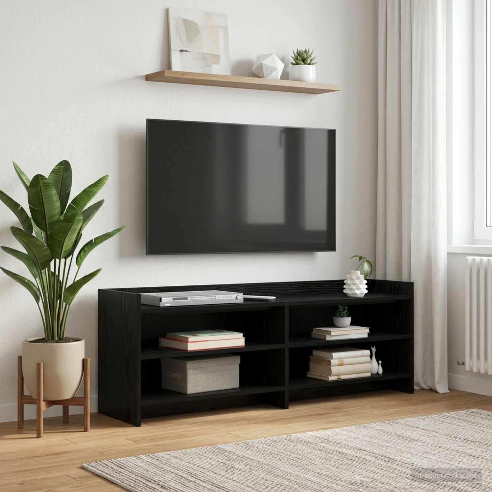 vidaXL TV-Schränk 135 x 33 x 47 cm Schwarze Eiche Holzwerkstoff