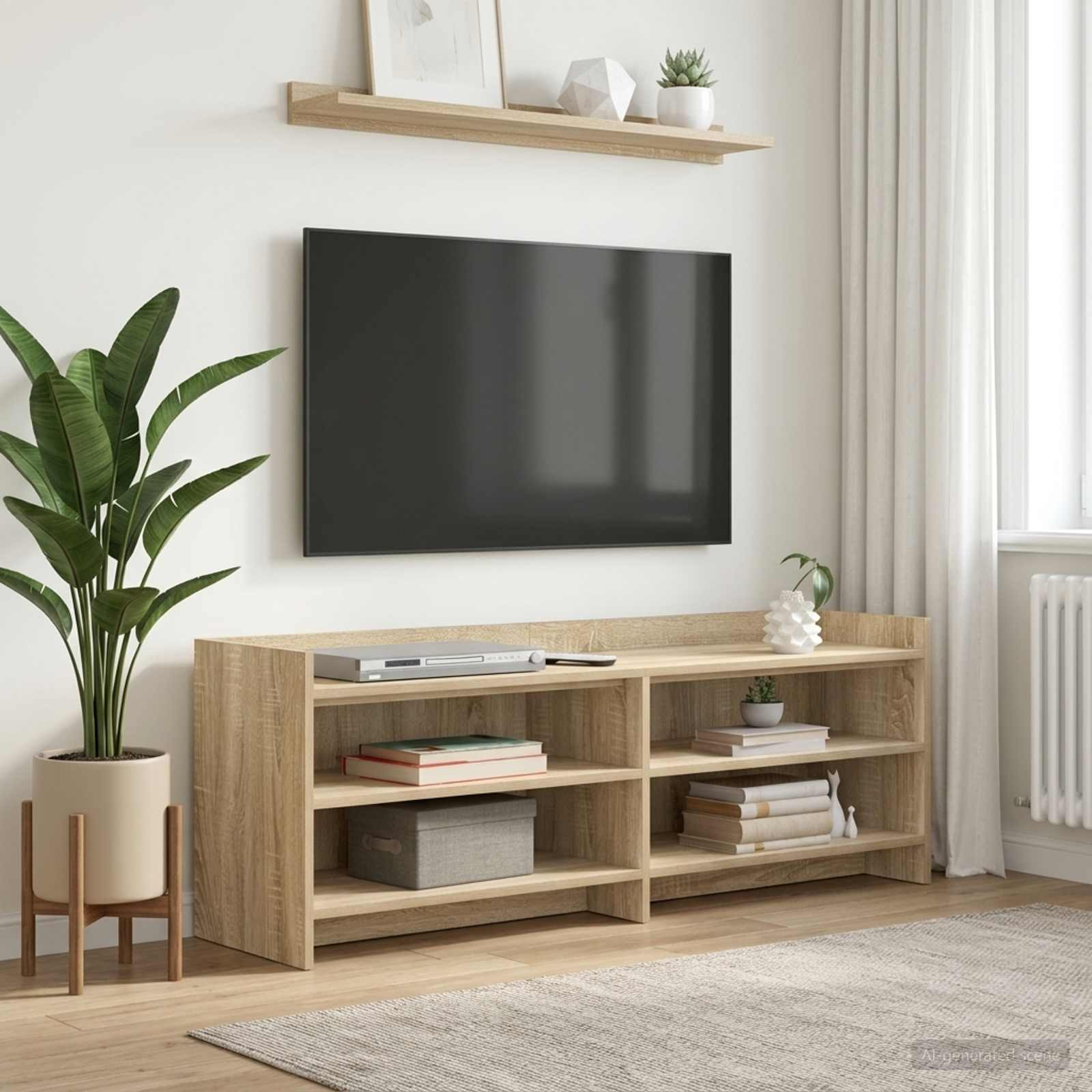 vidaXL TV-Schränk 135 x 33 x 47 cm Sonoma-Eiche Holzwerkstoff
