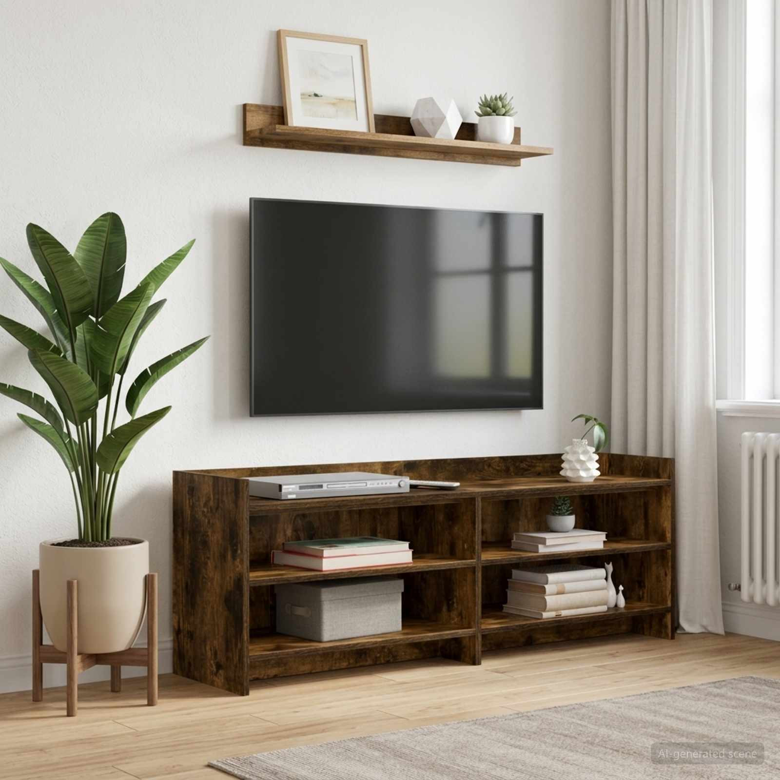 vidaXL TV-Schränk 135 x 33 x 47 cm Geräucherte Eiche Holzwerkstoff