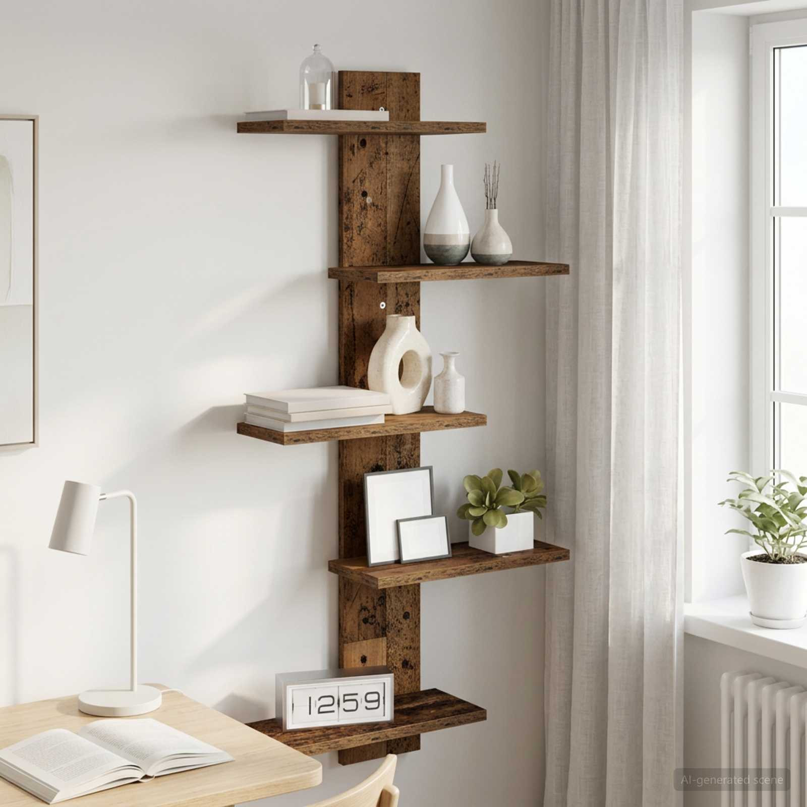 vidaXL Wandregal Altholz 48,5 x 15 x 101 cm Holzwerkstoff