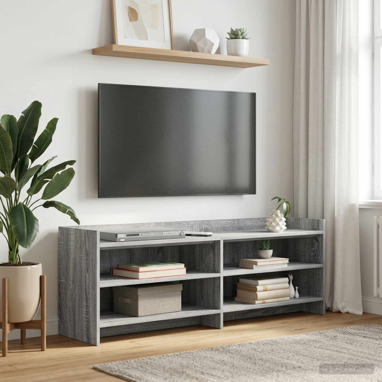 vidaXL TV-Schränk 135 x 33 x 47 cm Grau Sonoma Holzwerkstoff
