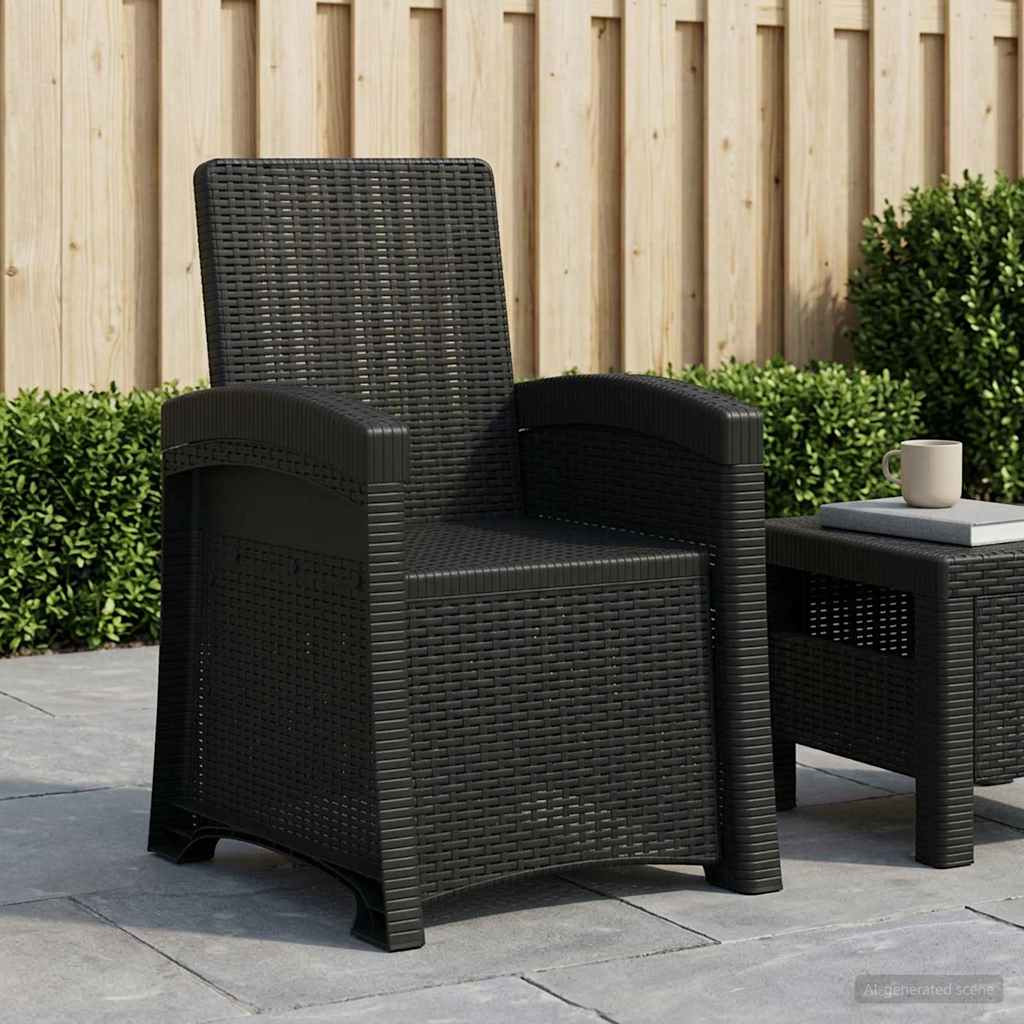 vidaXL Liegesessel Garten Rattan-Optik Anthrazit PP