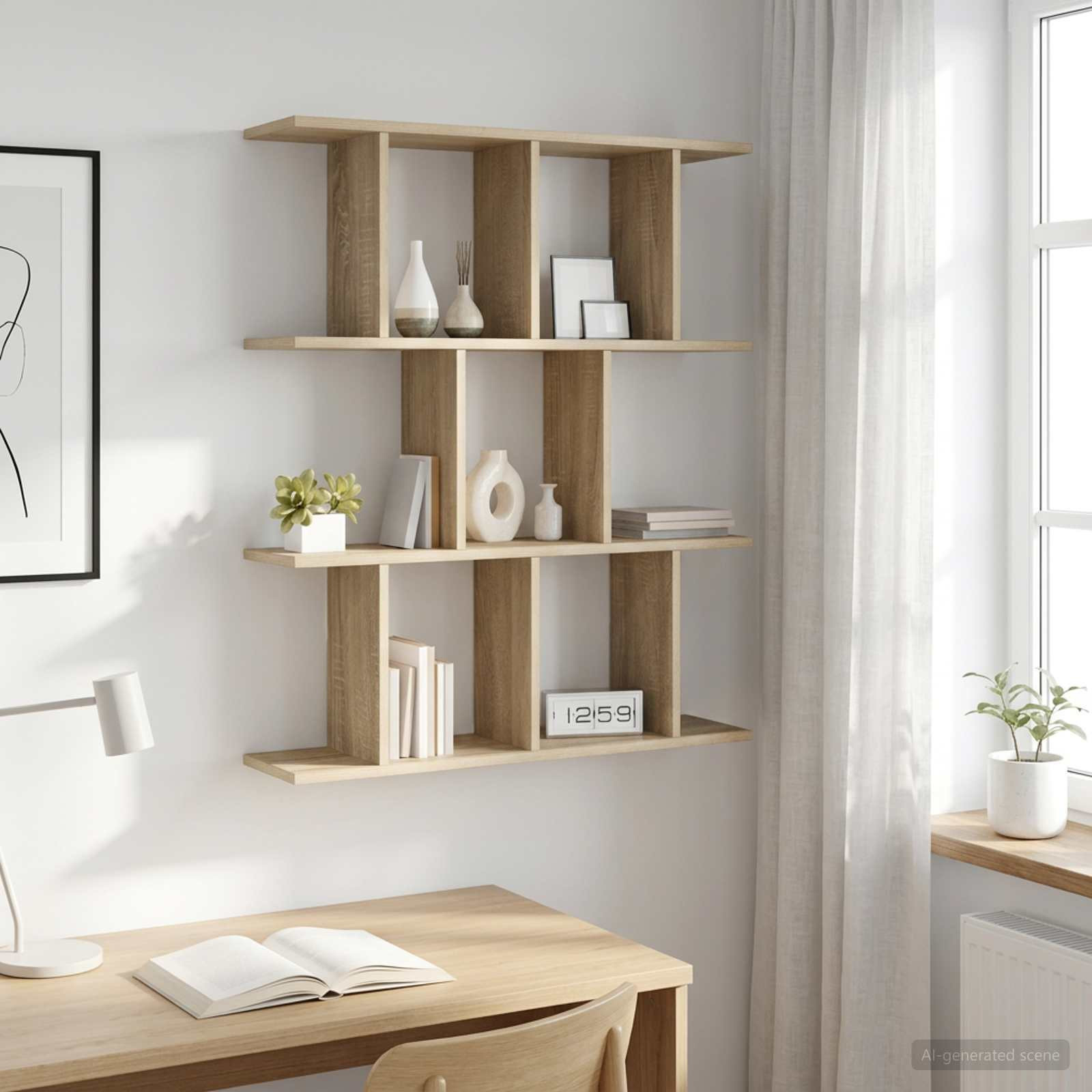 vidaXL Wandregal Sonoma-Eiche 80 x 20 x 96 cm Holzwerkstoff