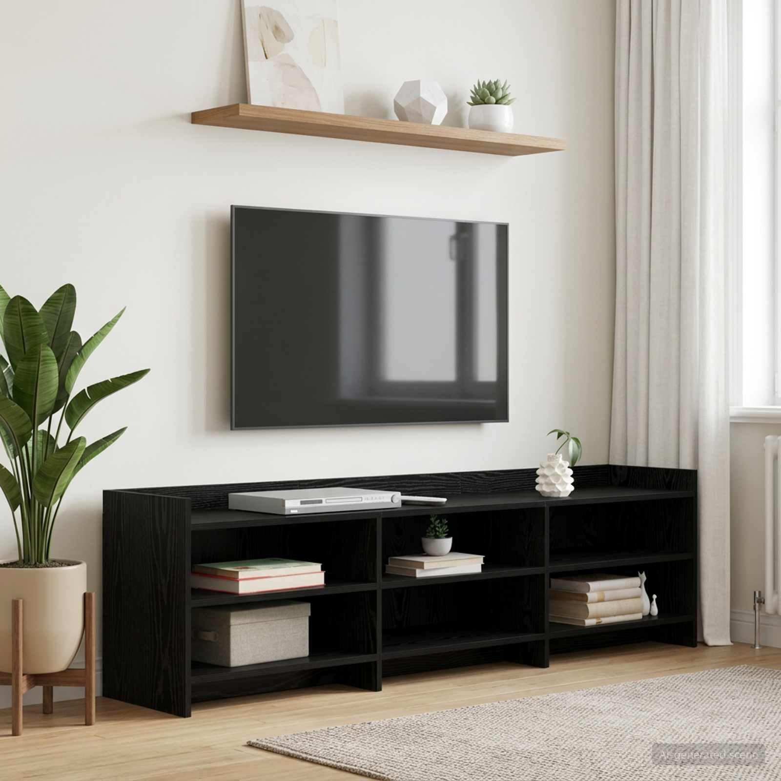 vidaXL TV-Schränk 168 x 33 x 47 cm Schwarze Eiche Holzwerkstoff