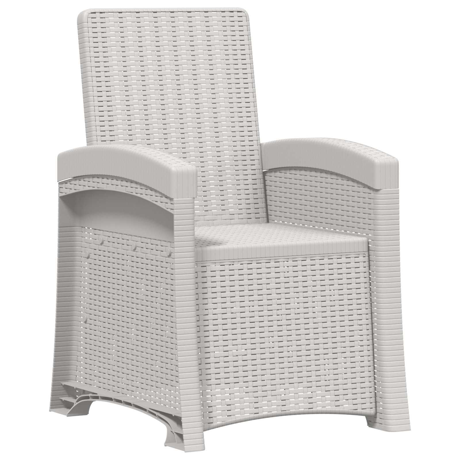 vidaXL Liegesessel Garten Rattan-Optik Weiß PP
