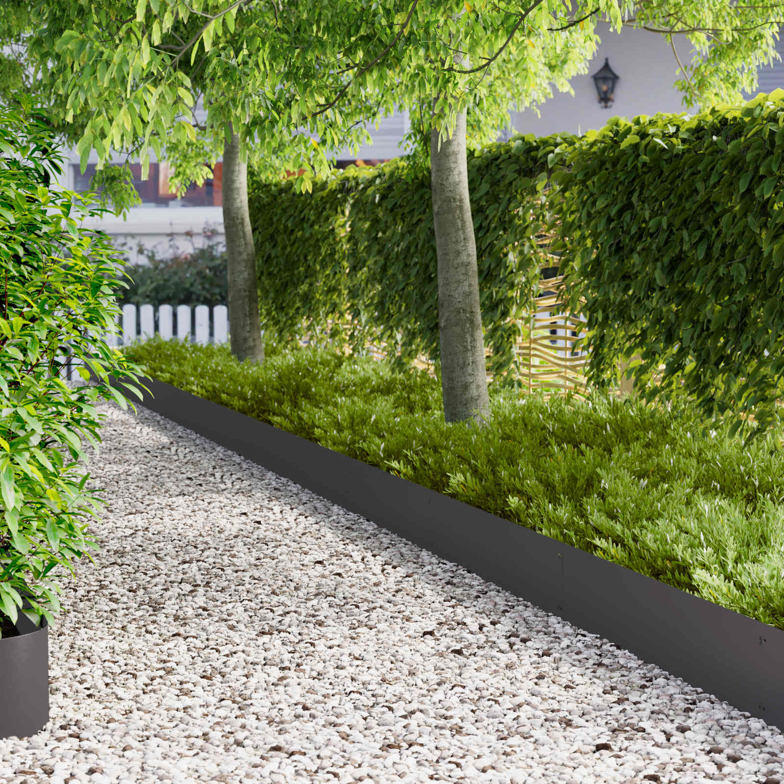 vidaXL Raseneinfassung 20 pcs 103 x 25 cm Stahl Schwarz