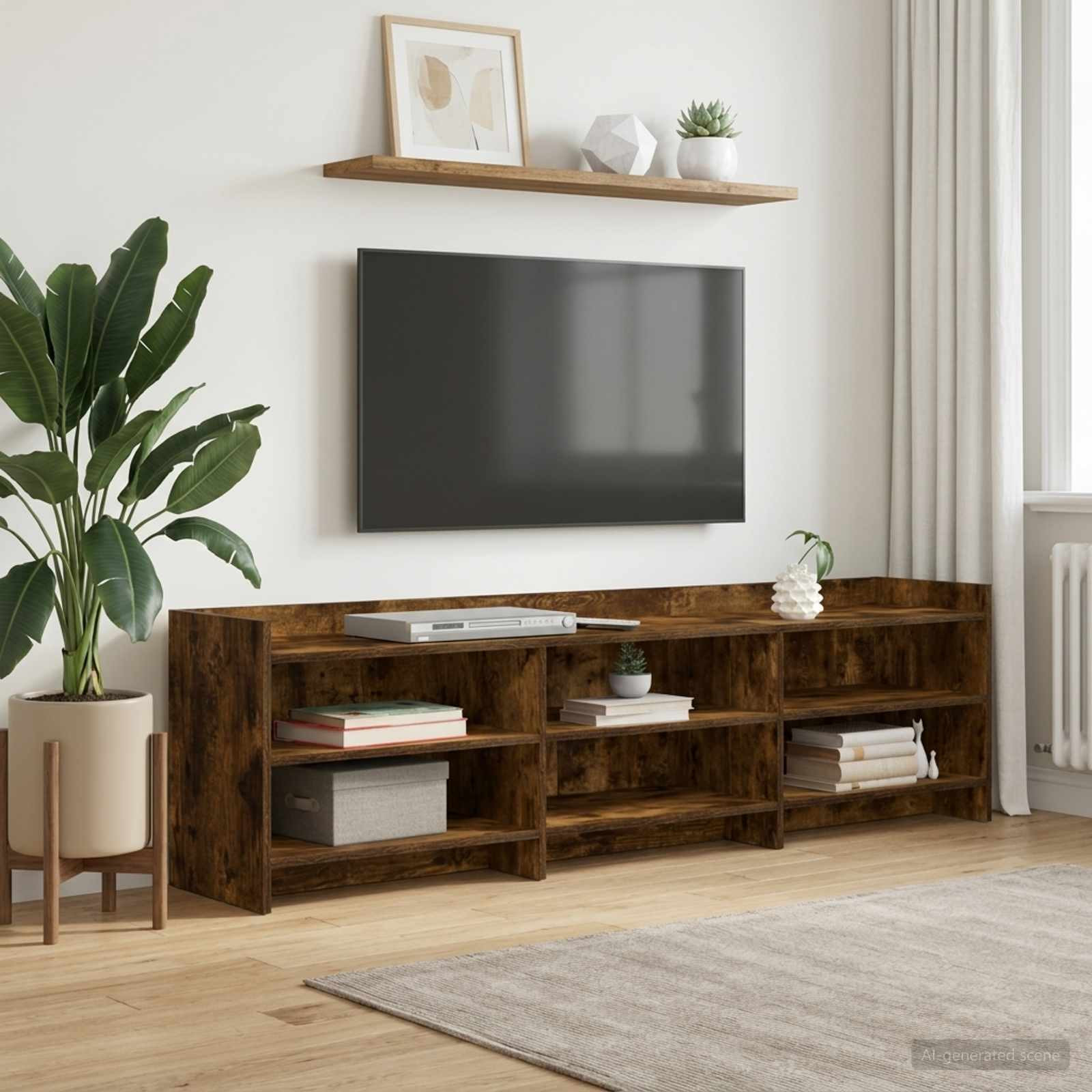 vidaXL TV-Schränk 168 x 33 x 47 cm Geräucherte Eiche Holzwerkstoff