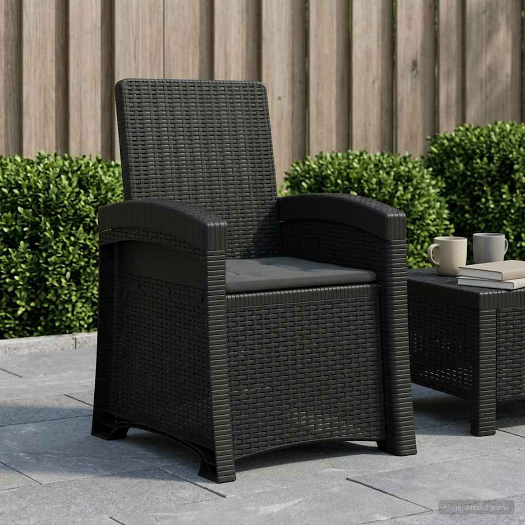 vidaXL Liegesessel Garten Rattan-Optik Anthrazit PP
