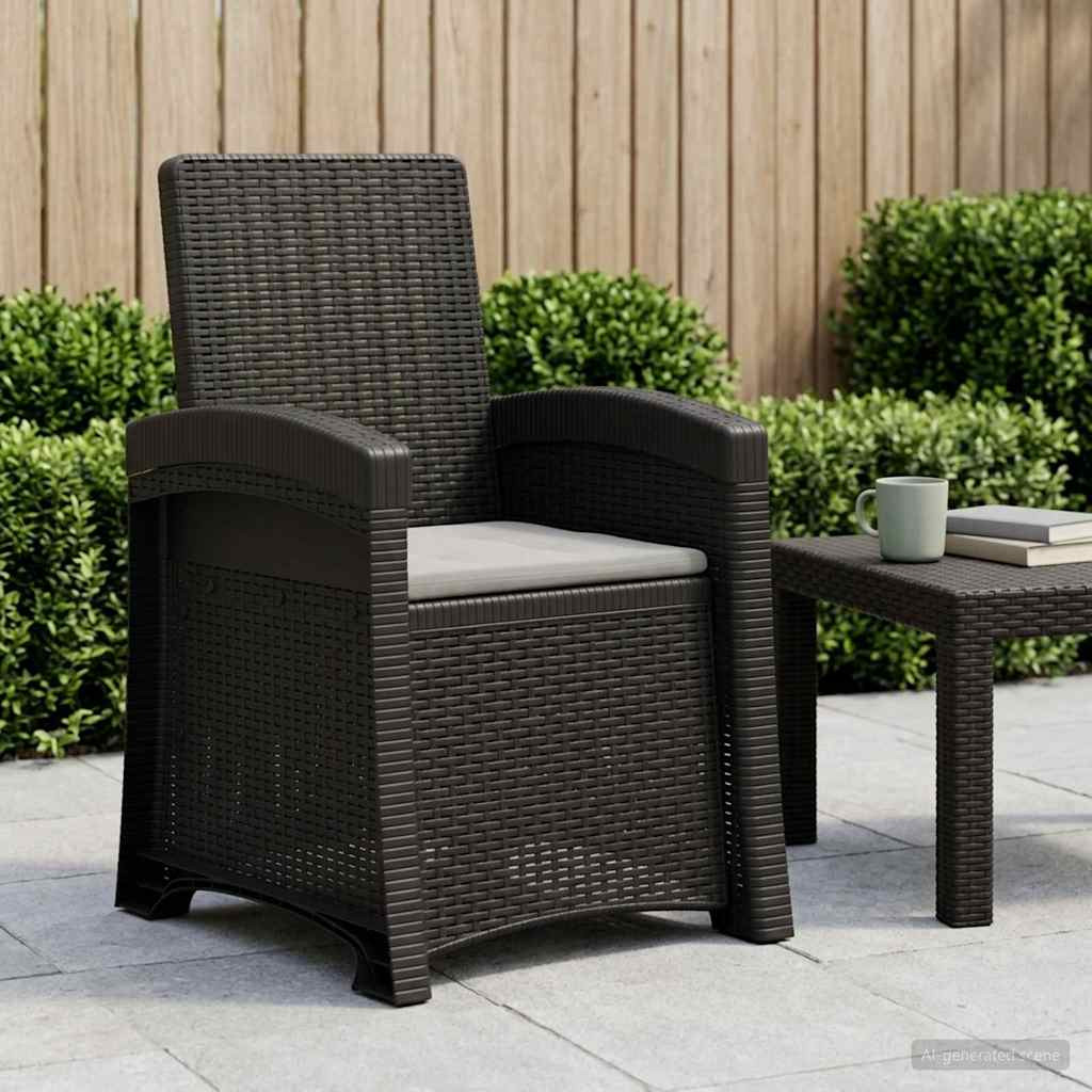 vidaXL Liegesessel Garten Rattan-Optik Anthrazit und Hellgrau PP