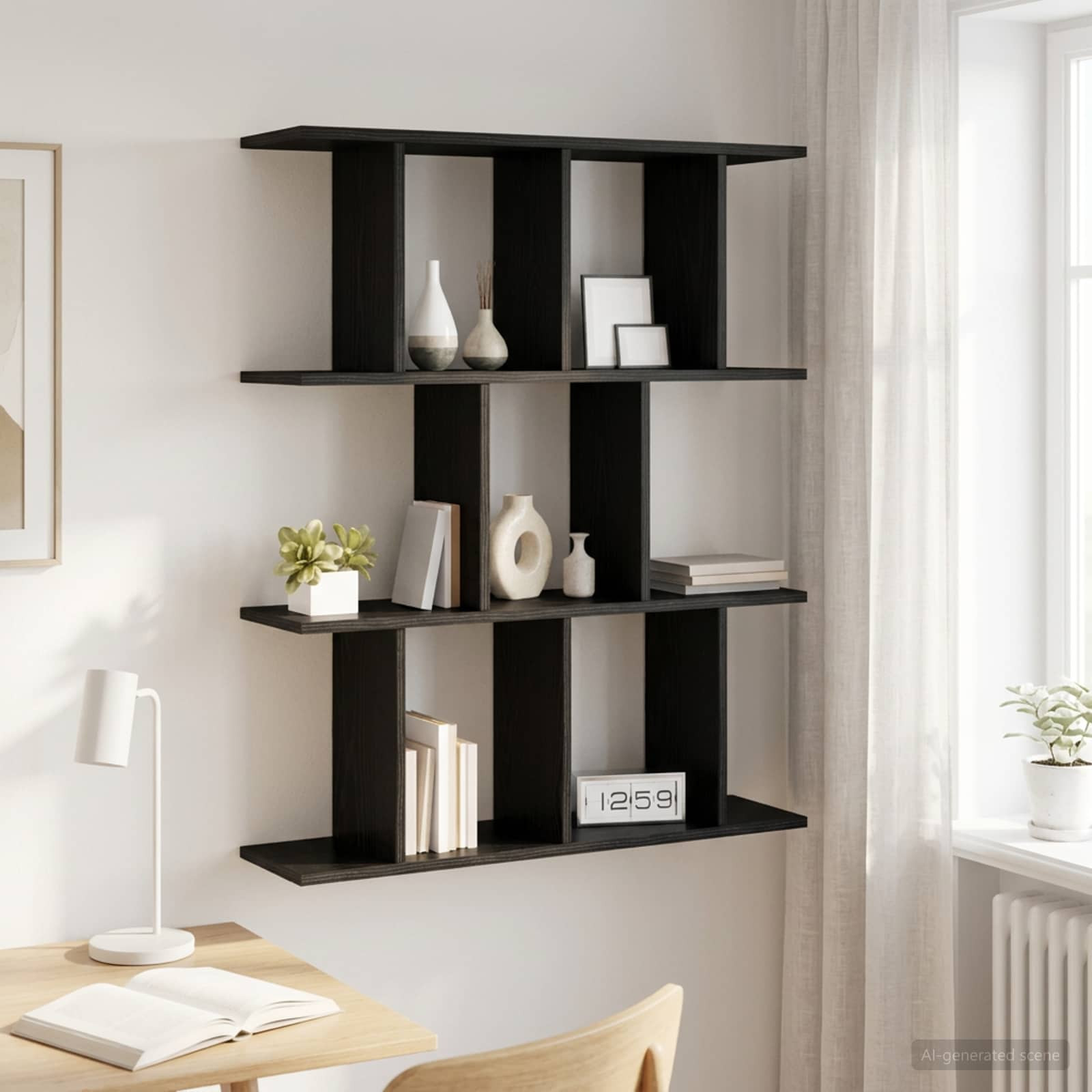 vidaXL Wandregal Schwarze Eiche 102 x 20 x 96 cm Holzwerkstoff