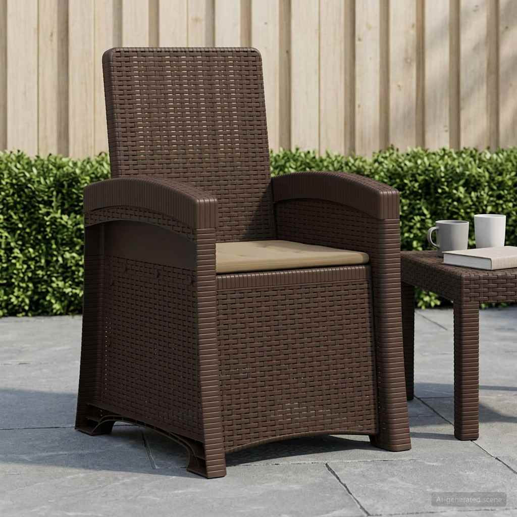 vidaXL Liegesessel Garten Rattan-Optik Braun und Taupe PP