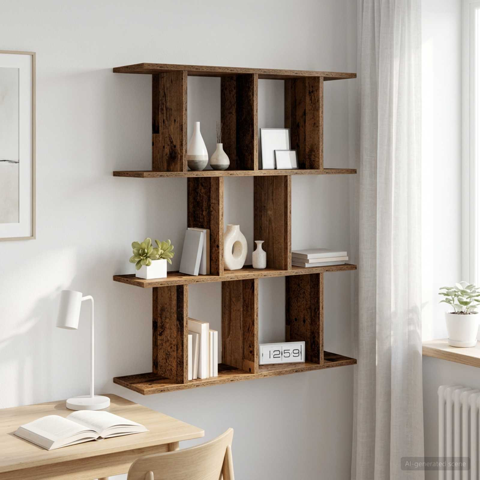 vidaXL Wandregal Altholz 102 x 20 x 96 cm Holzwerkstoff