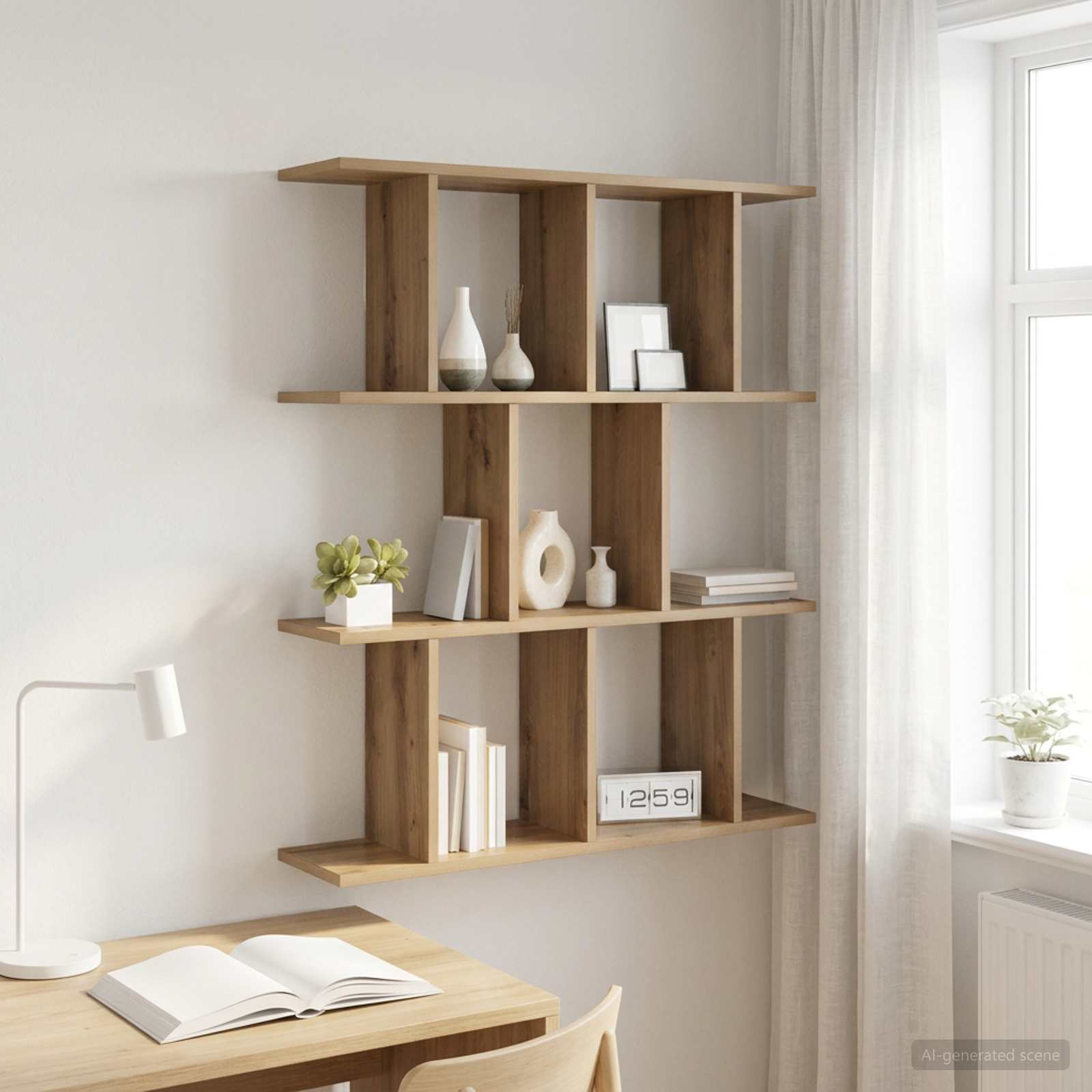 vidaXL Wandregal Artisan-Eiche 102 x 20 x 96 cm Holzwerkstoff