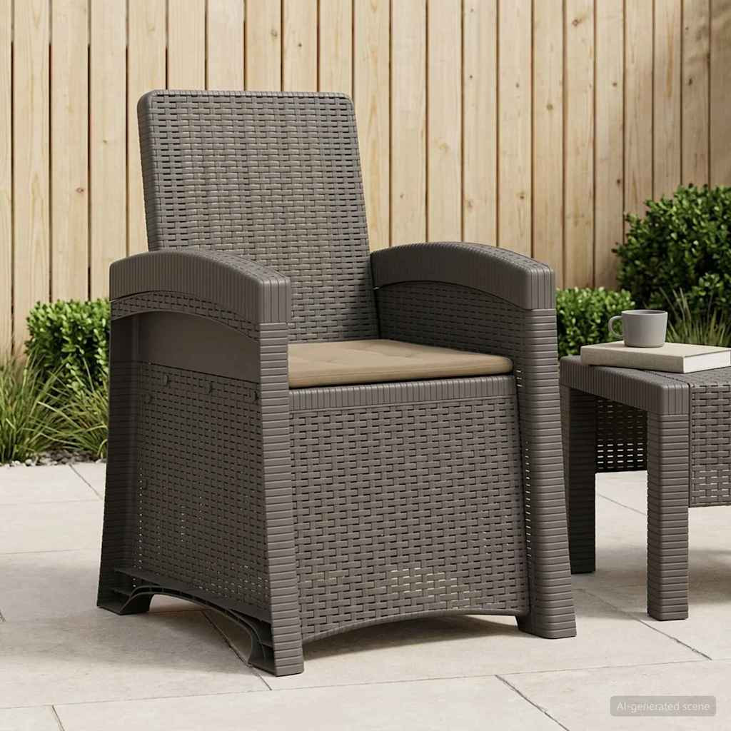 vidaXL Liegesessel Garten Rattan-Optik Hellgrau und Taupe PP
