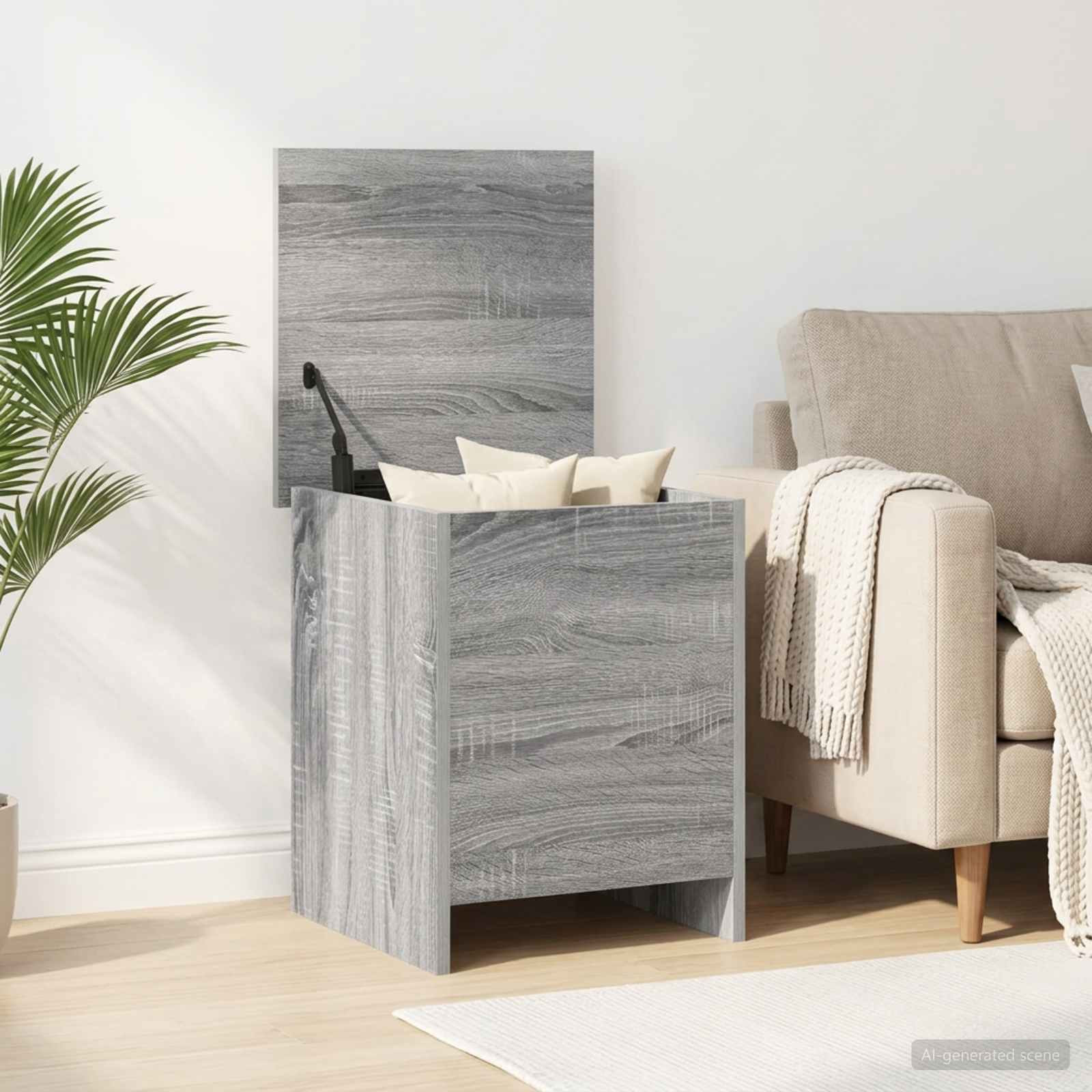 vidaXL Aufbewahrungstruhe Grau Sonoma 40 x 40 x 50 cm Holzwerkstoff