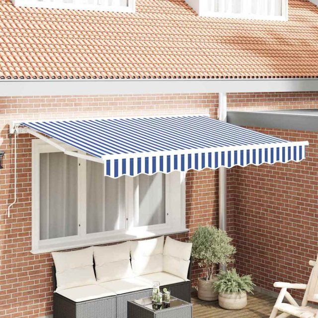 vidaXL Markisenrahmen Blau und Weiß 250 x 200 cm