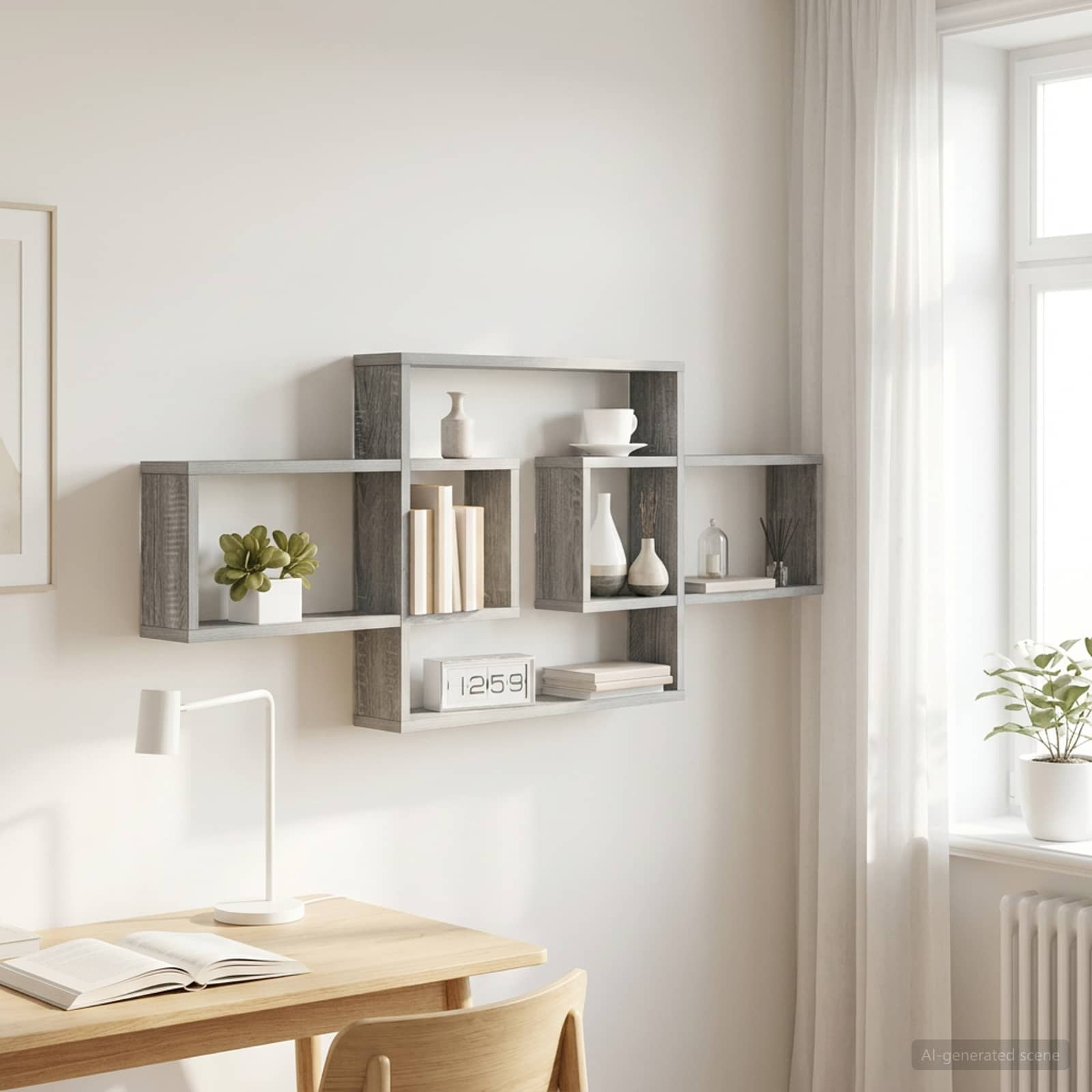 vidaXL Wandregal Sonoma-Grau 130 x 10 x 50 cm Holzwerkstoff