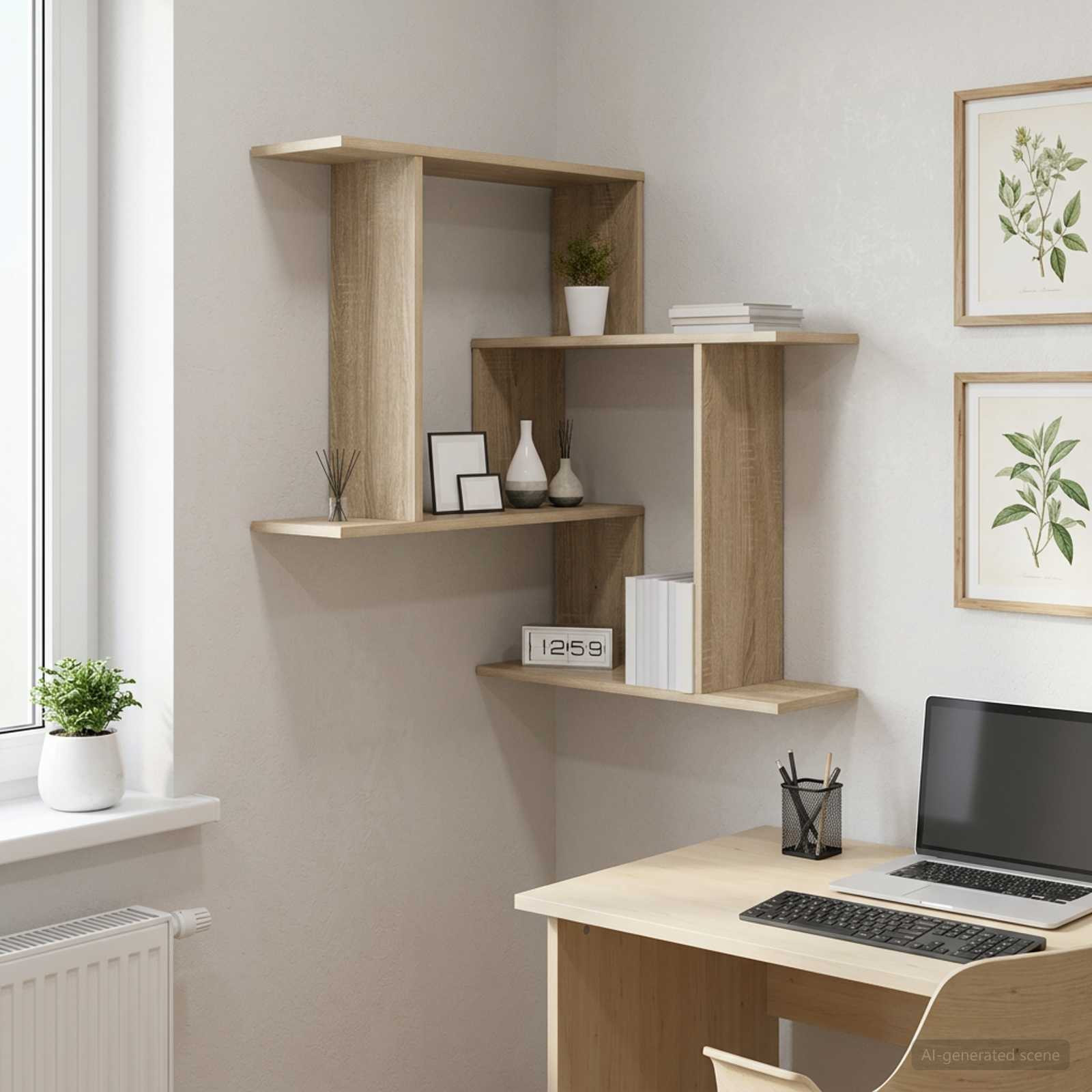 vidaXL Wandregal Sonoma-Eiche 67 x 67 x 87 cm Holzwerkstoff