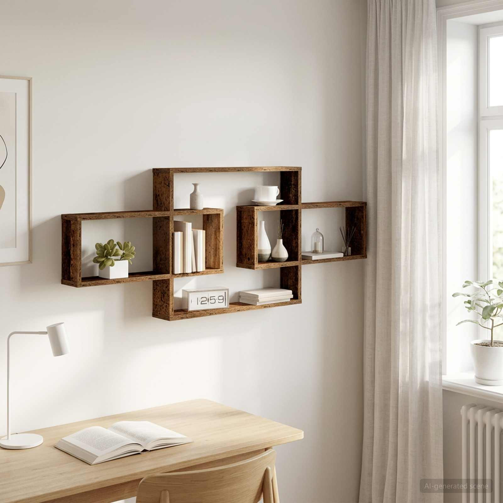 vidaXL Wandregal Altholz 130 x 10 x 50 cm Holzwerkstoff