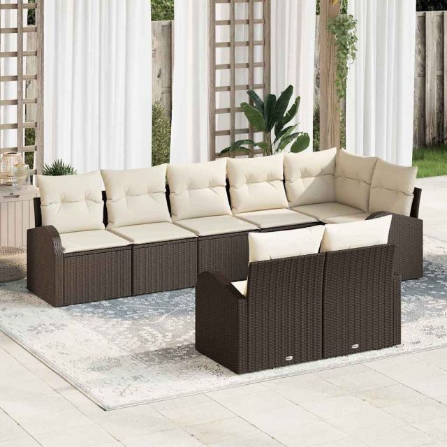 vidaXL Gartensofa-set 8 pcs Poly-Rattan