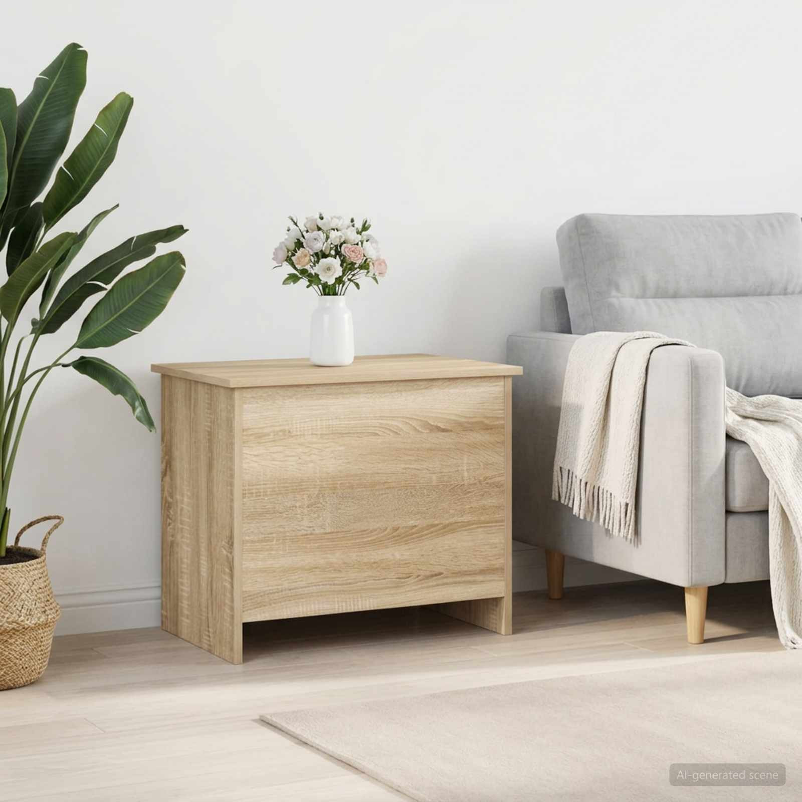 vidaXL Aufbewahrungstruhe Sonoma-Eiche 60 x 40 x 50 cm Holzwerkstoff