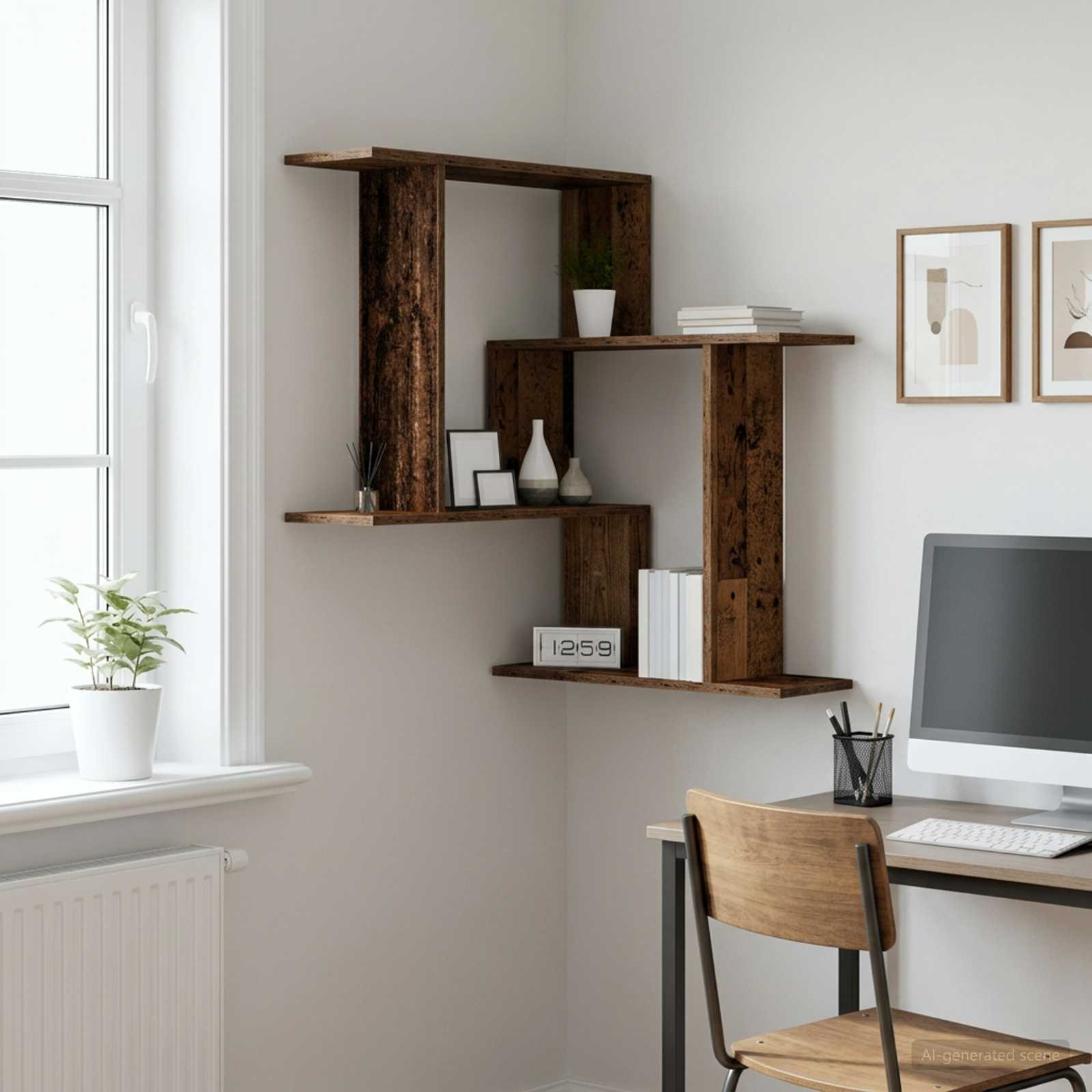 vidaXL Wandregal Altholz 67 x 67 x 87 cm Holzwerkstoff