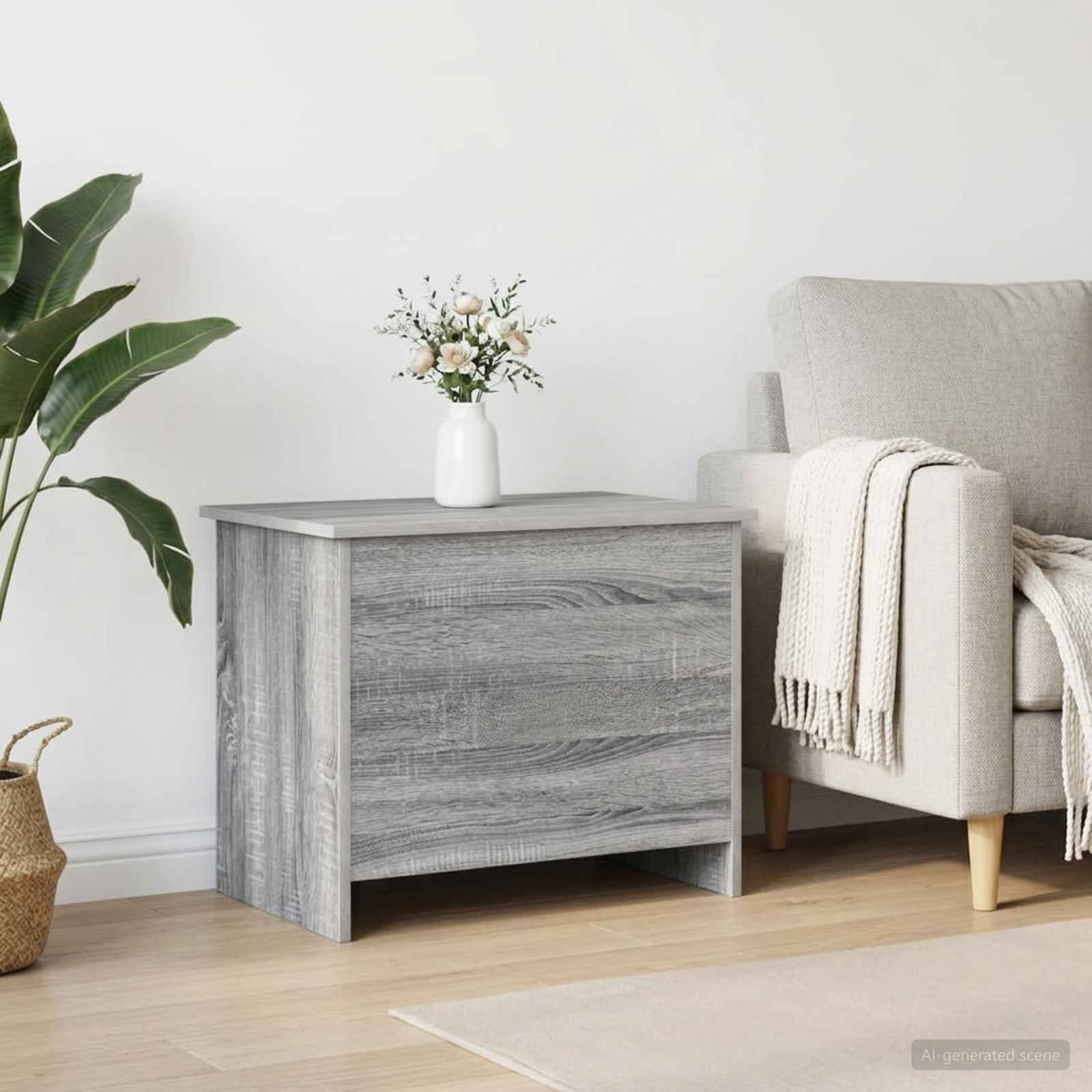 vidaXL Aufbewahrungstruhe Grau Sonoma 60 x 40 x 50 cm Holzwerkstoff