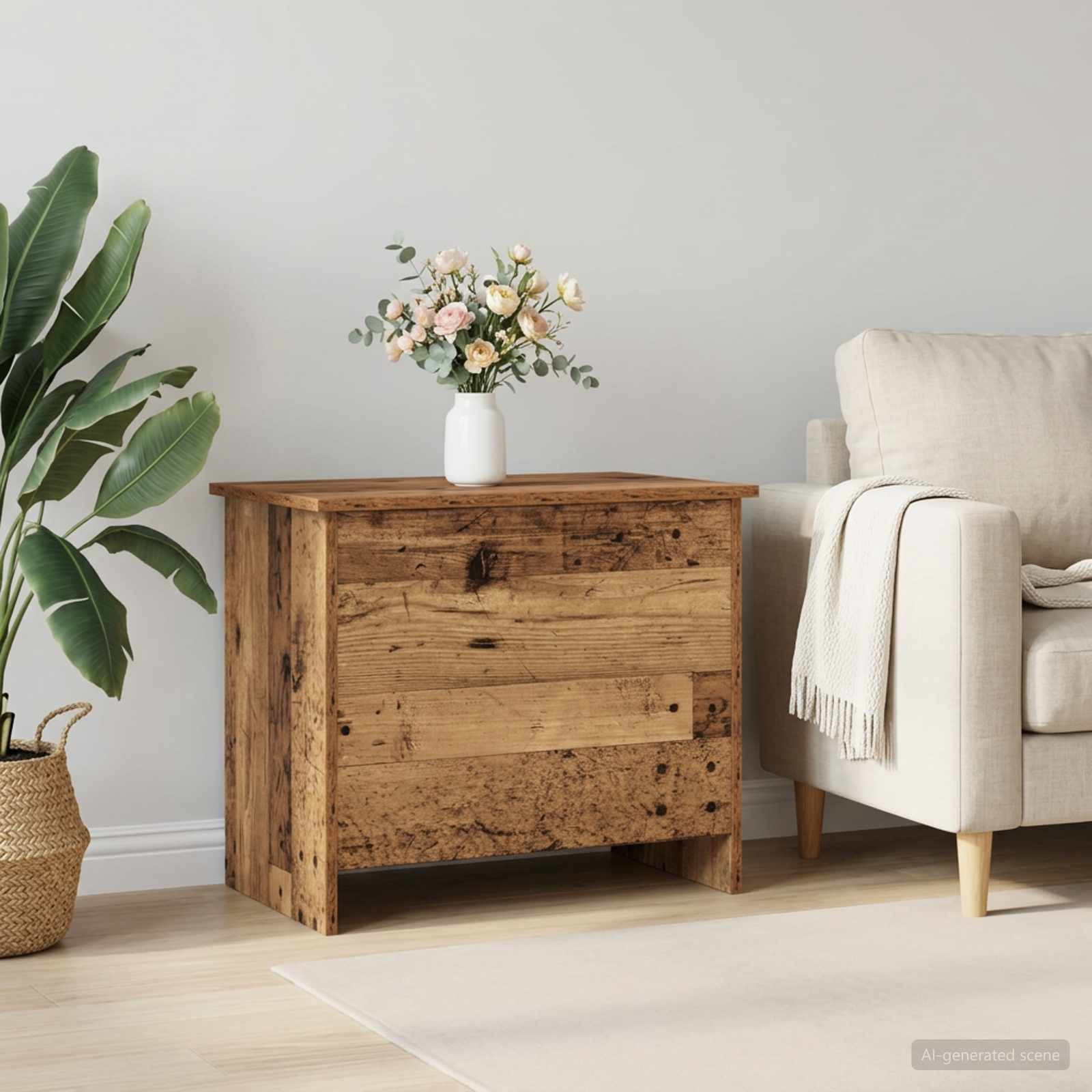 vidaXL Aufbewahrungstruhe Altholz 60 x 40 x 50 cm Holzwerkstoff