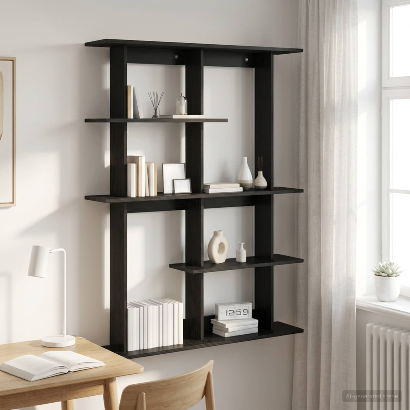 vidaXL Wandregal Schwarze Eiche 102 x 20 x 130 cm Holzwerkstoff