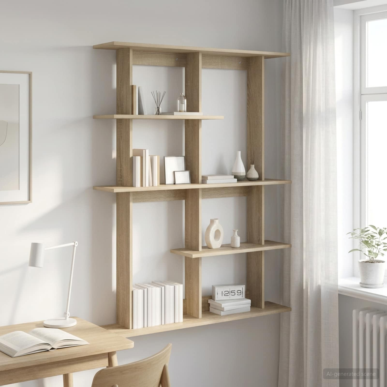 vidaXL Wandregal Sonoma-Eiche 102 x 20 x 130 cm Holzwerkstoff