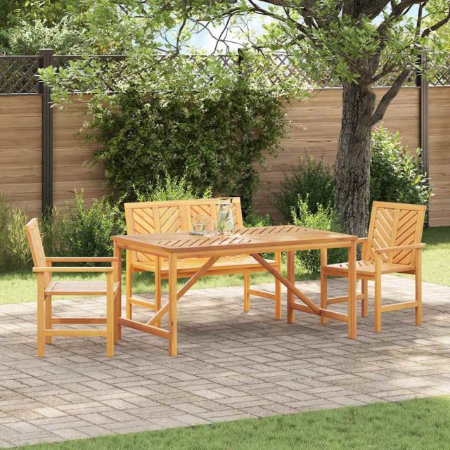 vidaXL Garten Essgruppe 4 Stk. Braun Massivholz Akazie