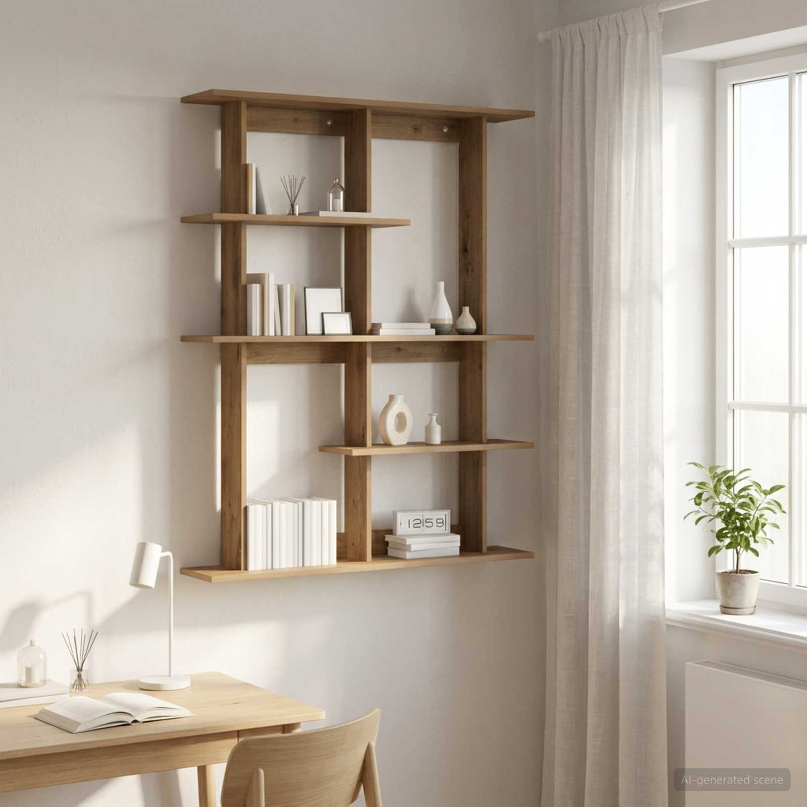 vidaXL Wandregal Artisan-Eiche 102 x 20 x 130 cm Holzwerkstoff