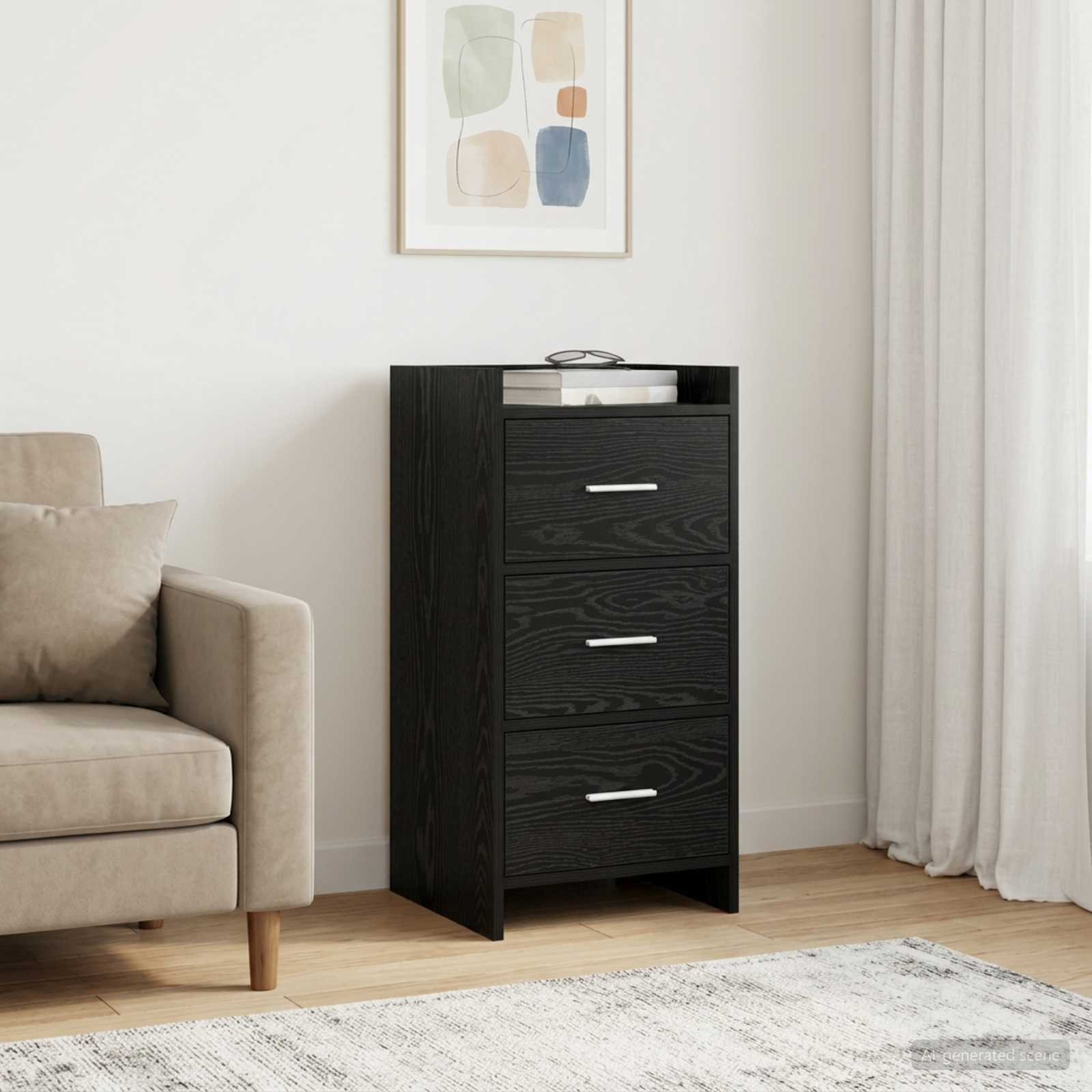 vidaXL Sideboard Schwarze Eiche 40 x 36 x 80 cm Holzwerkstoff