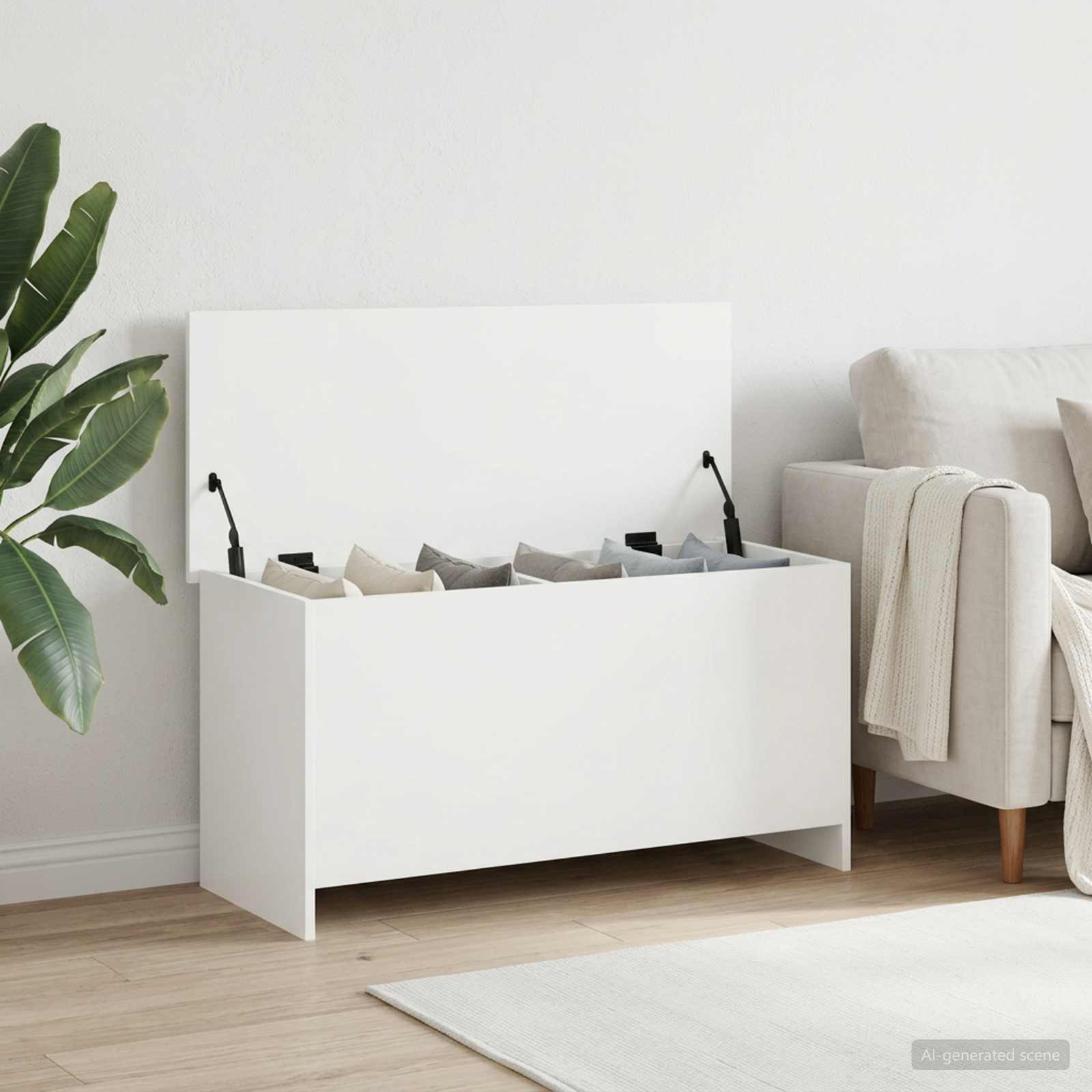 vidaXL Aufbewahrungstruhe Weiß 100 x 40 x 50 cm Holzwerkstoff