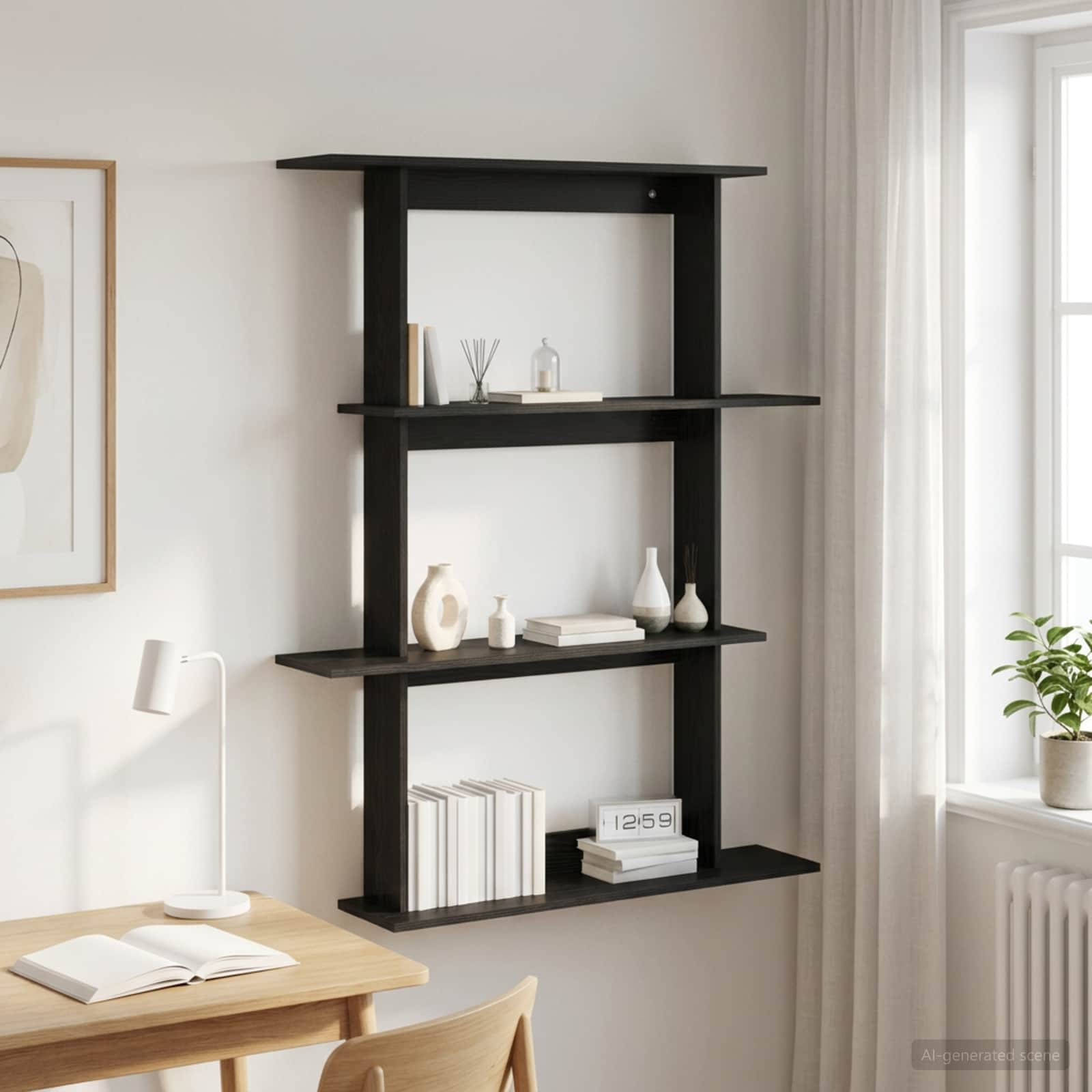 vidaXL Wandregal Schwarze Eiche 100 x 20 x 126 cm Holzwerkstoff