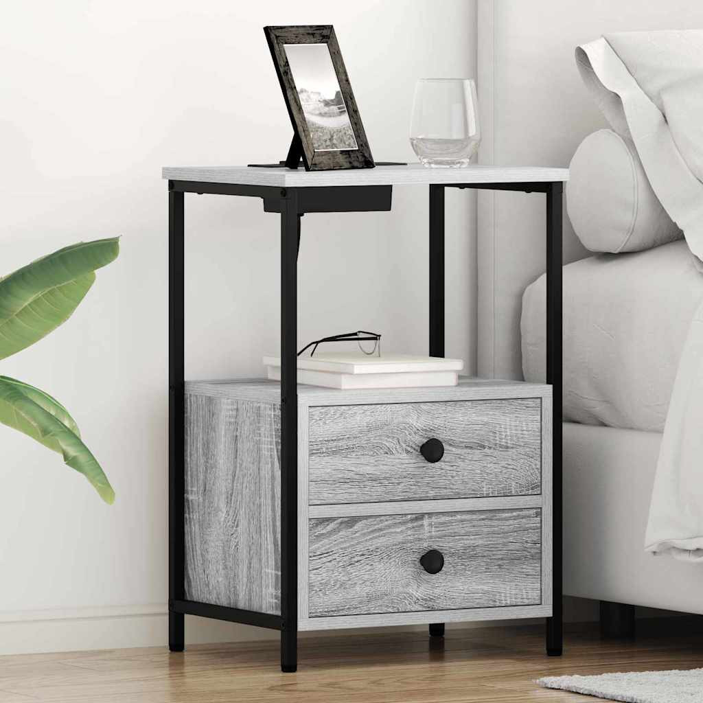 vidaXL Nachttisch Graues Sonoma 40 x 31 x 60 cm Holzwerkstoff