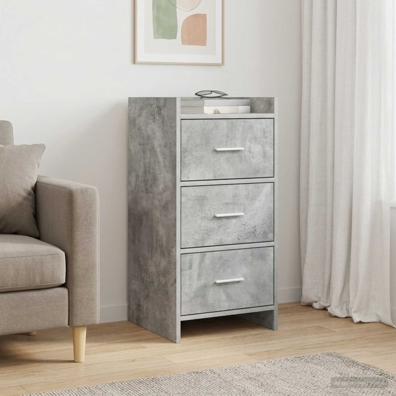 vidaXL Sideboard Betongrau 40 x 36 x 80 cm Holzwerkstoff