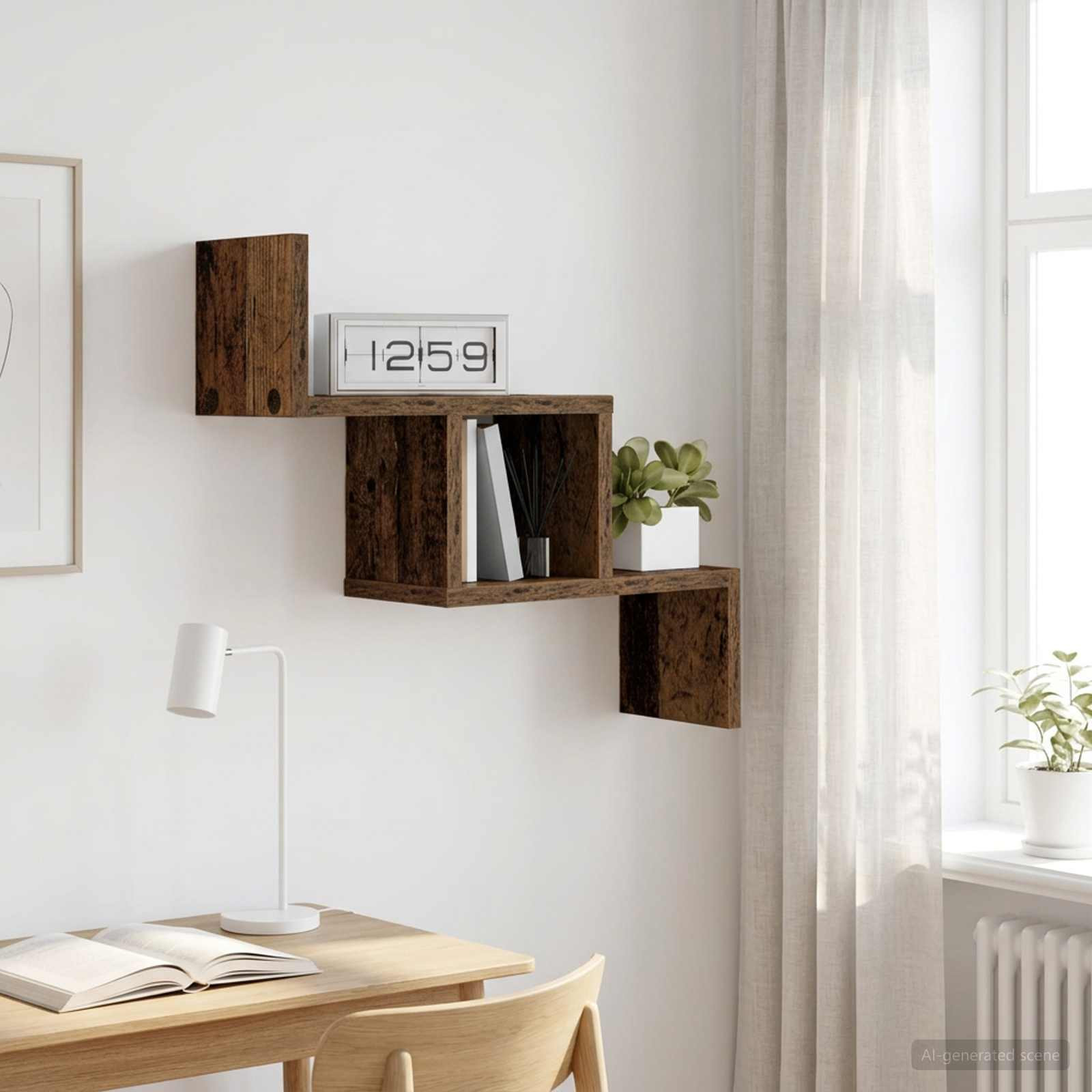 vidaXL Wandregal Altholz 48 x 15 x 42 cm Holzwerkstoff