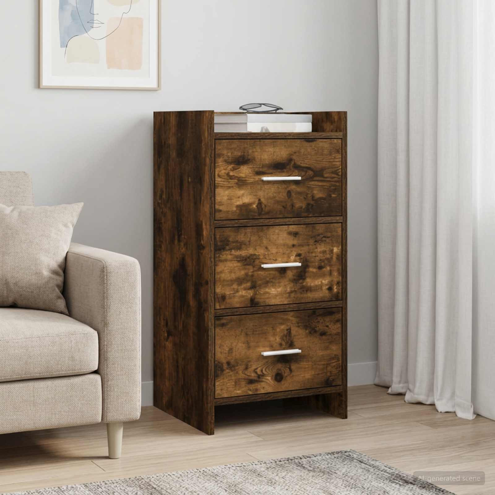vidaXL Sideboard Geräucherte Eiche 40 x 36 x 80 cm Holzwerkstoff