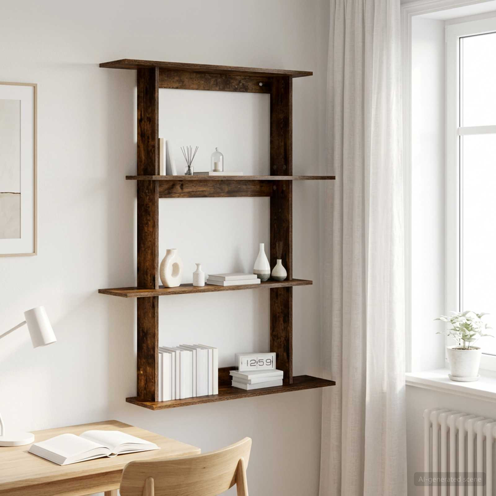 vidaXL Wandregal Raucheiche 100 x 20 x 126 cm Holzwerkstoff