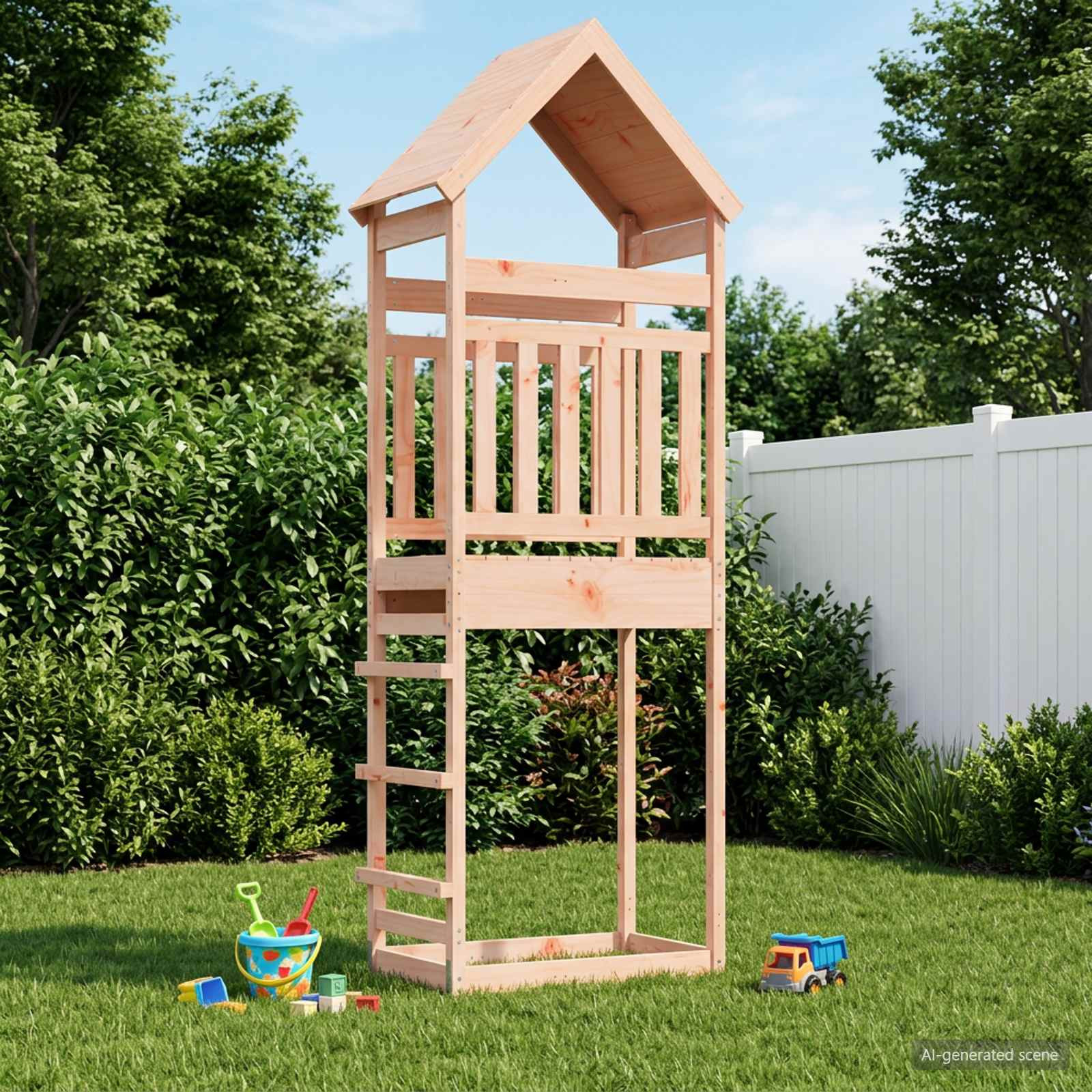 vidaXL Outdoor-Spielturm Natur Massives Douglasienholz