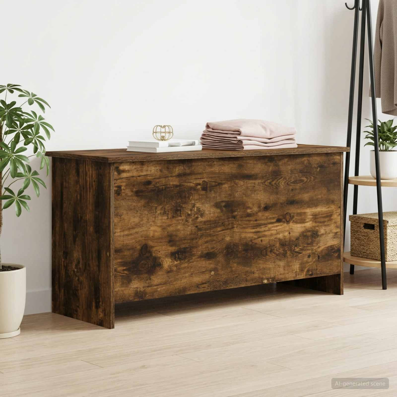vidaXL Aufbewahrungstruhe Geräucherte Eiche 100 x 40 x 50 cm