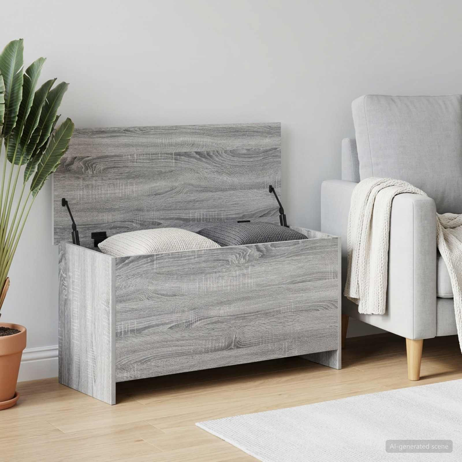 vidaXL Aufbewahrungstruhe Grau Sonoma 100 x 40 x 50 cm Holzwerkstoff