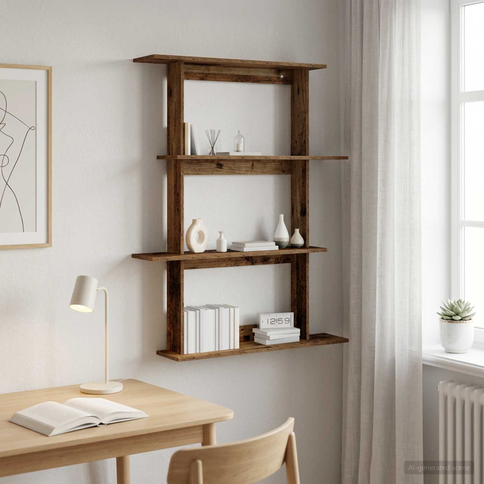 vidaXL Wandregal Altholz 100 x 20 x 126 cm Holzwerkstoff