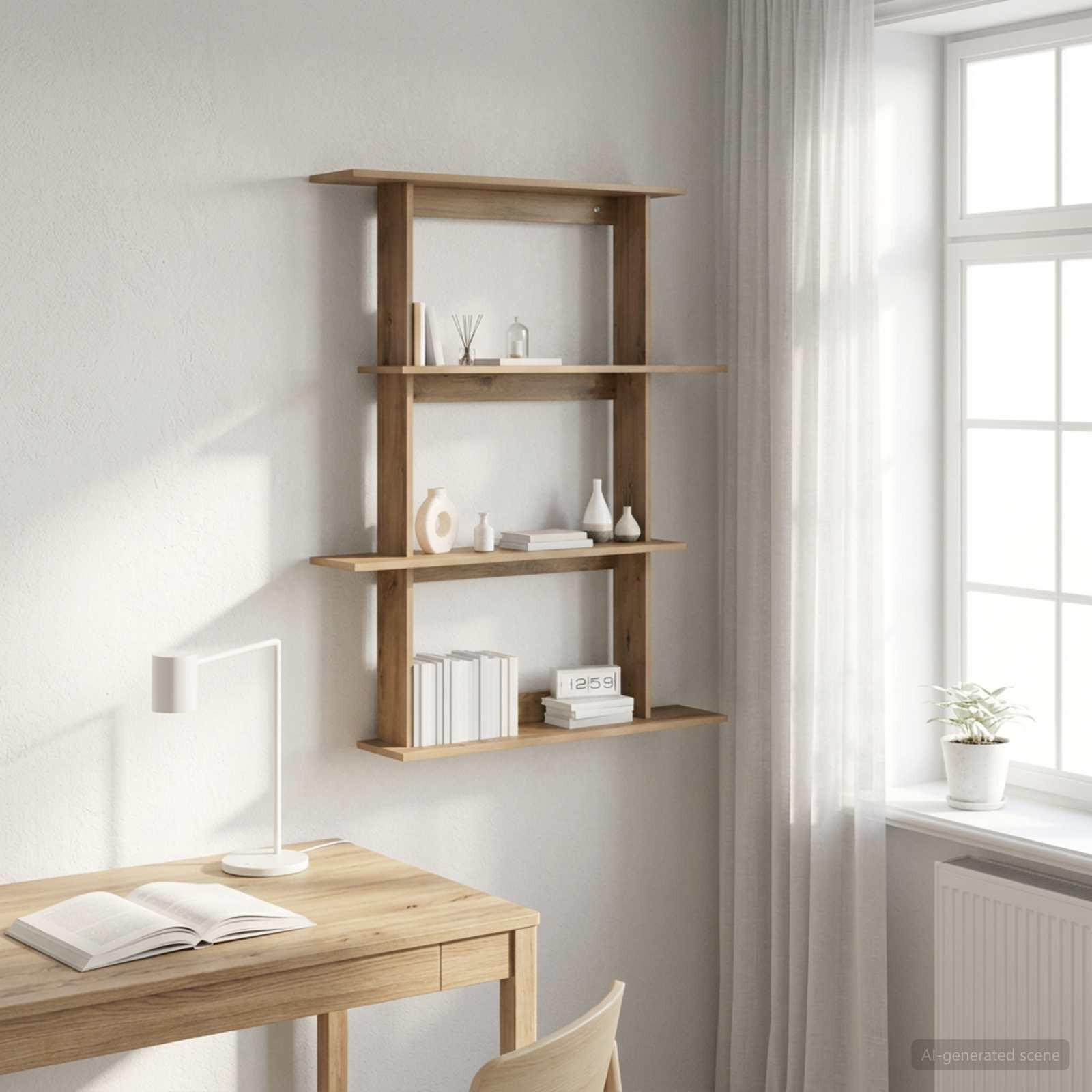 vidaXL Wandregal Artisan-Eiche 100 x 20 x 126 cm Holzwerkstoff