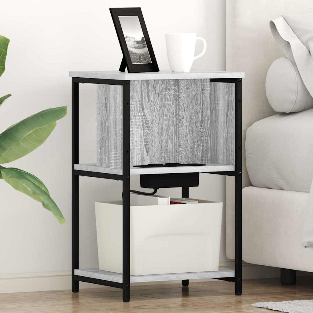vidaXL Nachttisch Graues Sonoma 38 x 31 x 61 cm Holzwerkstoff