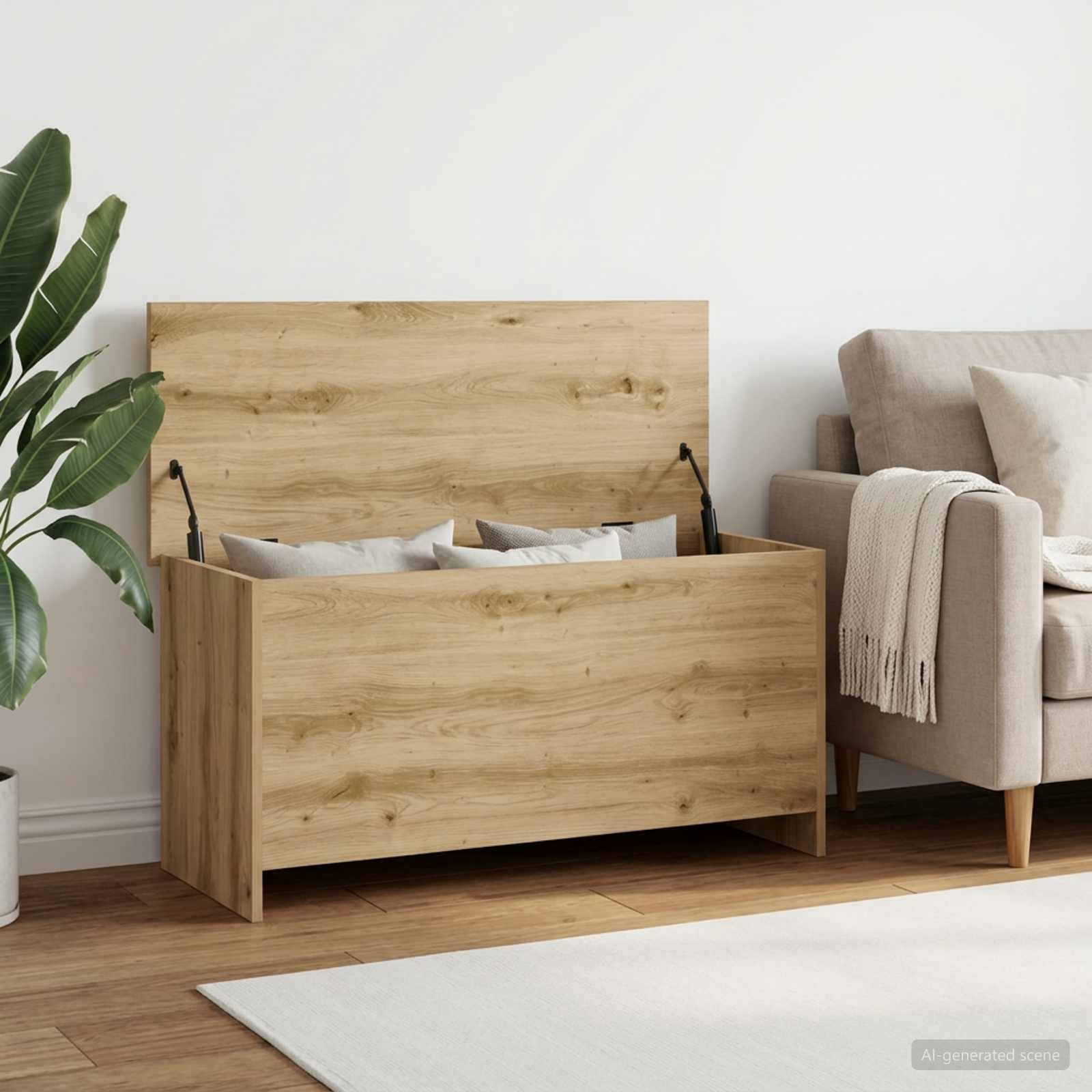vidaXL Aufbewahrungstruhe Artisan-Eiche 100 x 40 x 50 cm Holzwerkstoff